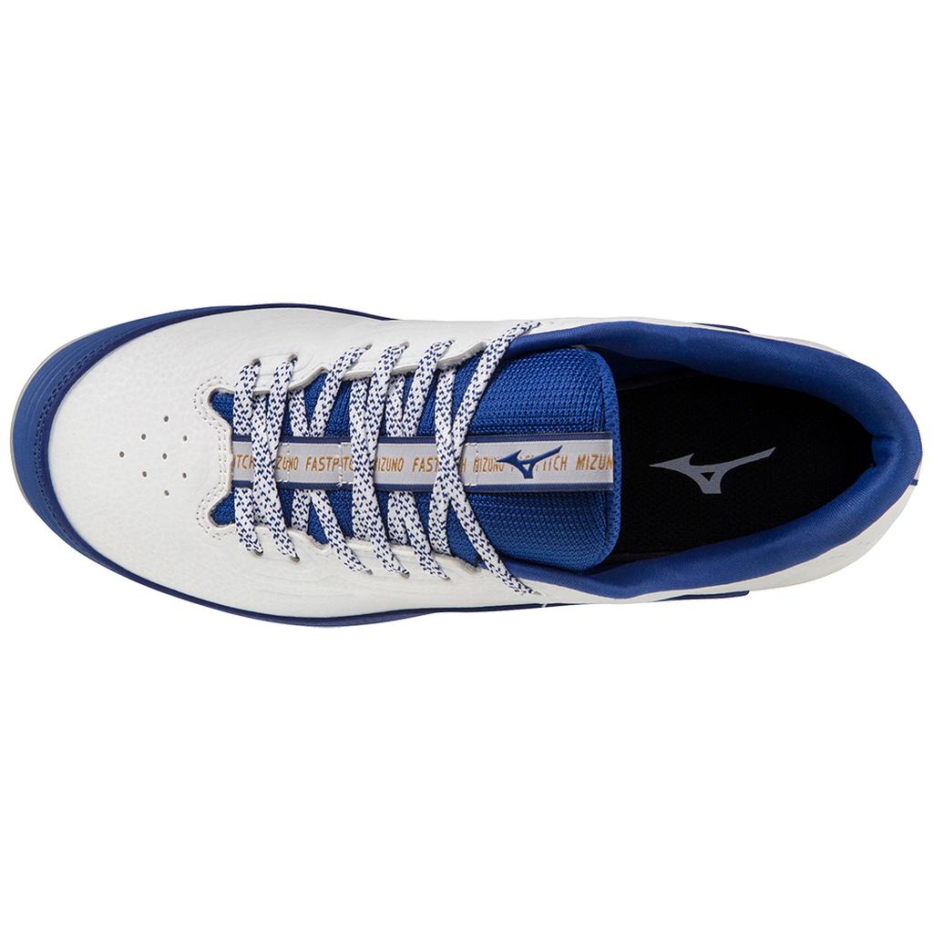 Mizuno 9 Spike Advanced Finch Elite 6 Low Women's Tpu Molded Fastpitch Softball Cleat White Royal