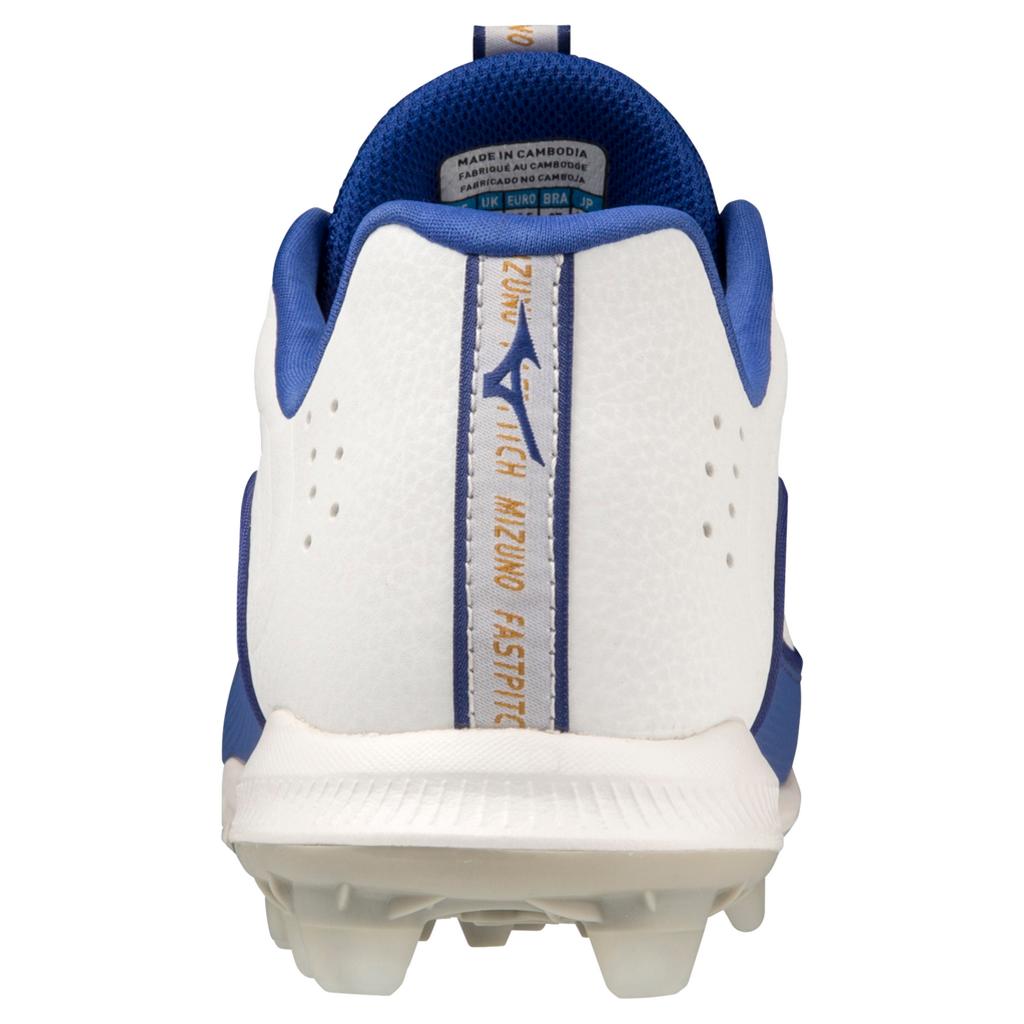 Mizuno 9 Spike Advanced Finch Elite 6 Low Women's Tpu Molded Fastpitch Softball Cleat White Royal