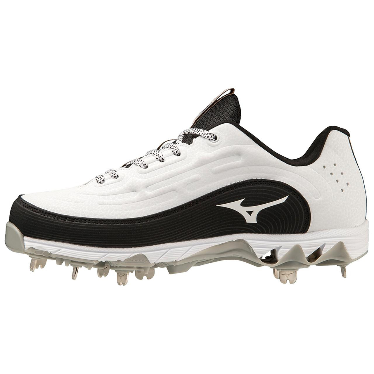 Mizuno 9 Spike Swift 8 Low Women's Metal Fastpitch Softball Cleat White Black