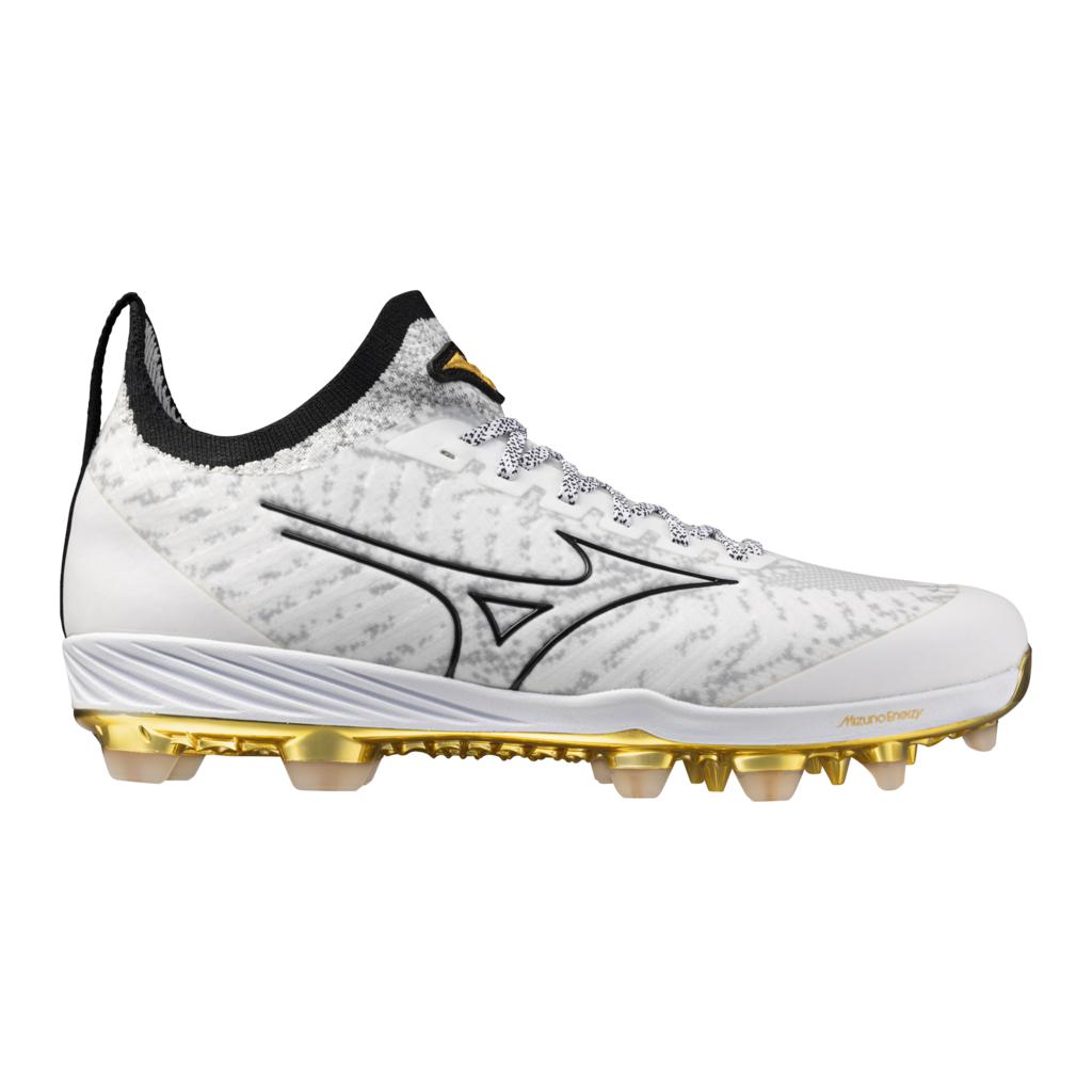 Mizuno Men's Pro Tpu Baseball Cleat White Gold