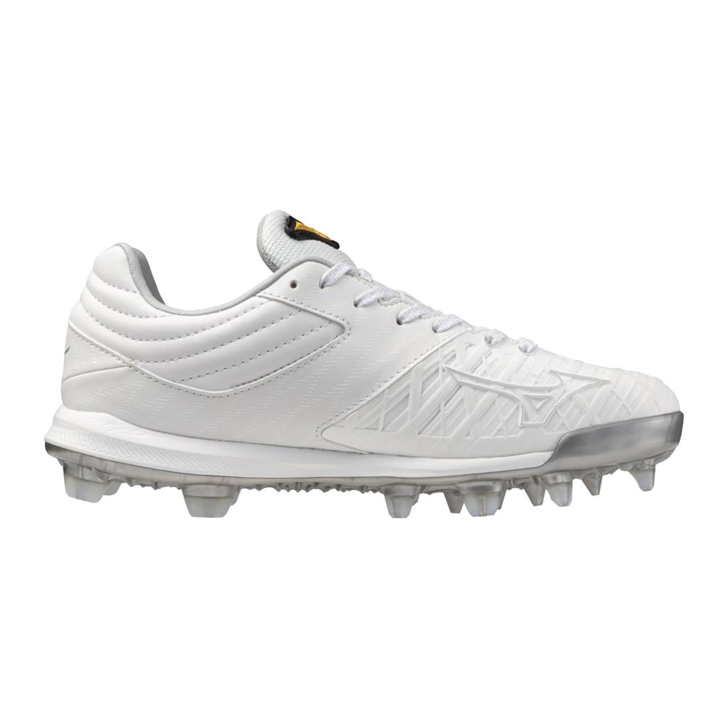 Mizuno Women's Pro Fp Low Tpu Fastpitch Softball Cleat White Silver