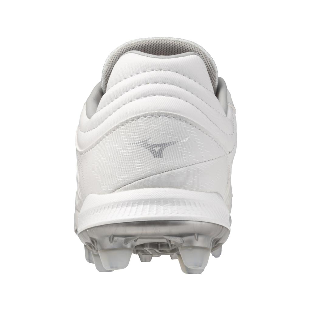 Mizuno Women's Pro Fp Low Tpu Fastpitch Softball Cleat White Silver