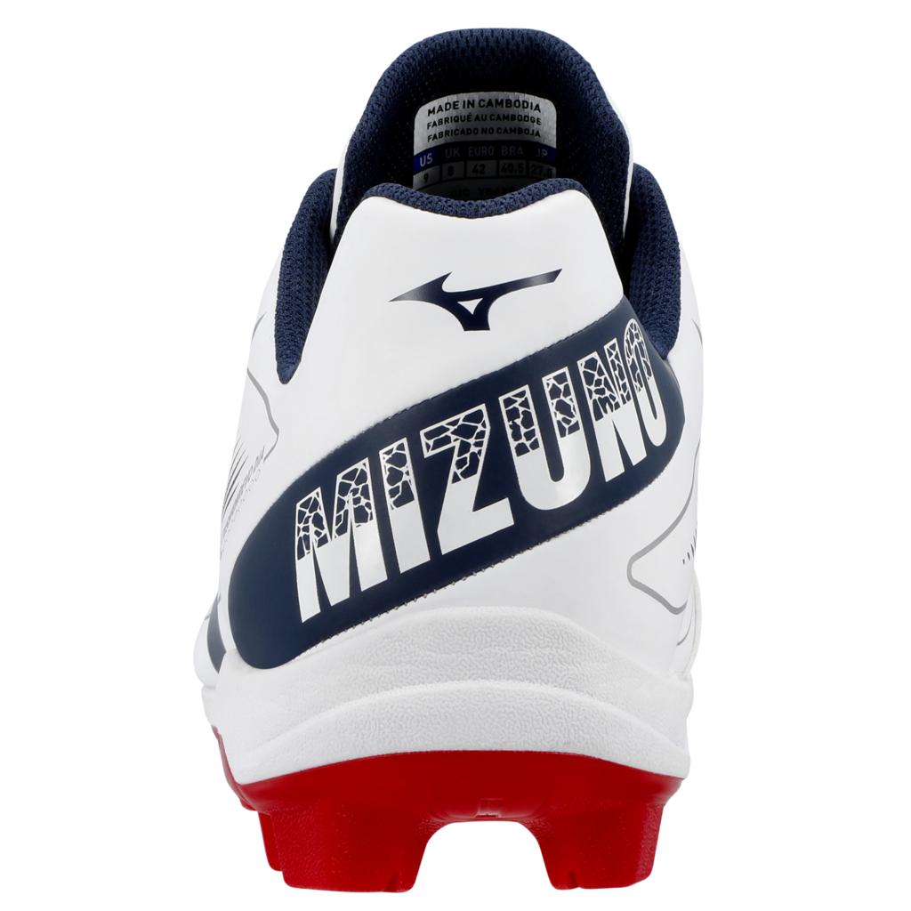Mizuno Men's Cushionrevo Diamond Tpu Baseball Cleat White Navy