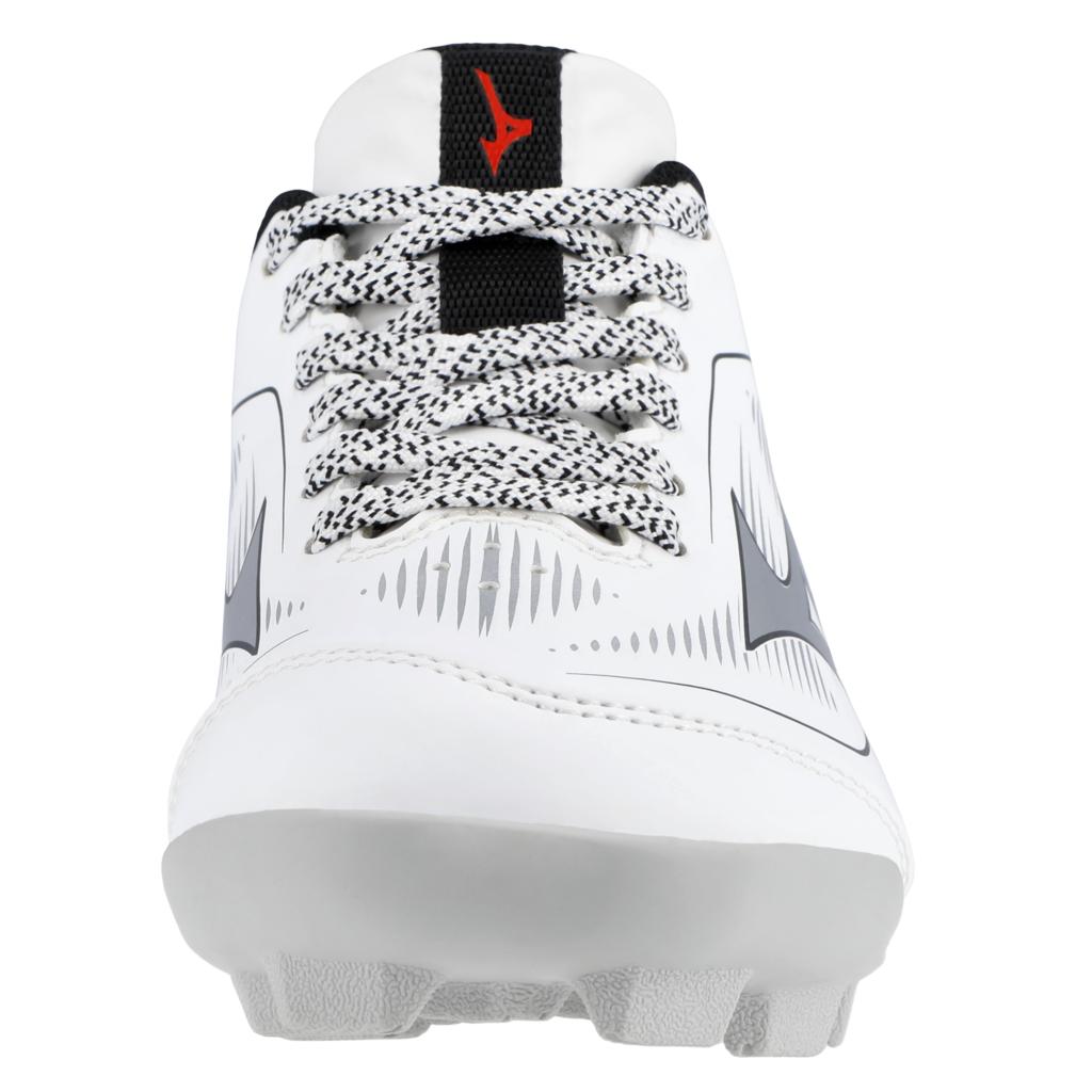 Mizuno Youth Cushionrevo Diamond Jr Low Baseball Cleat White Black