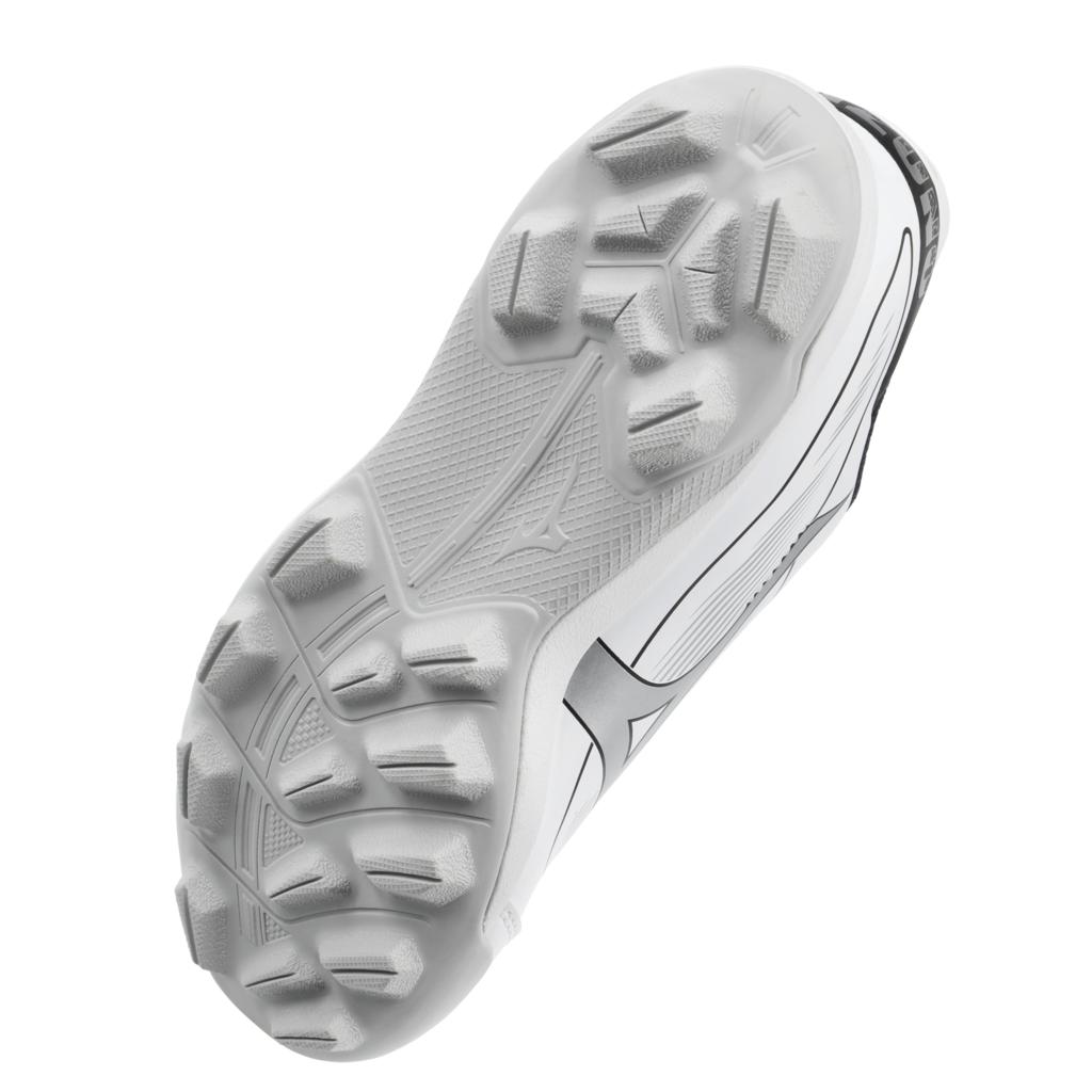 Mizuno Youth Cushionrevo Diamond Jr Low Baseball Cleat White Black