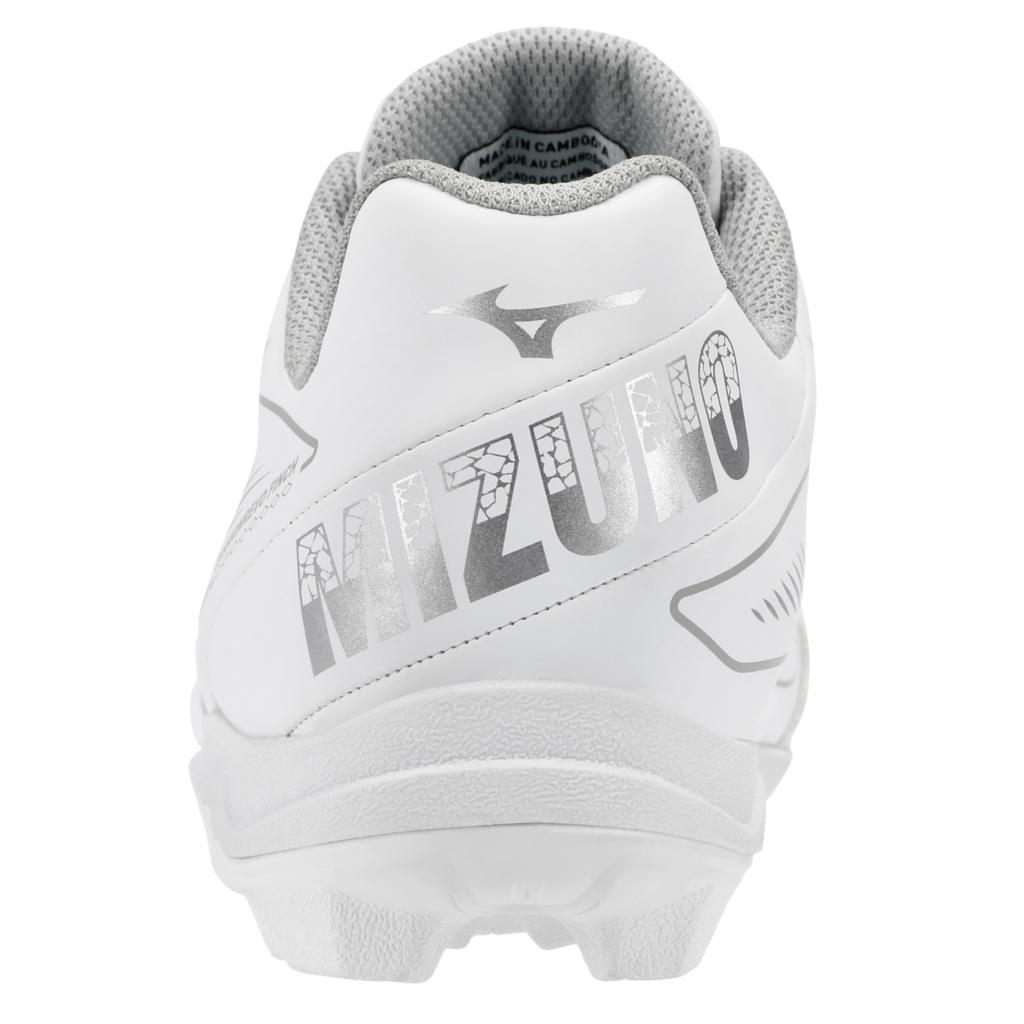 Mizuno Youth Cushionrevo Finch Jr Softball Cleat White Silver