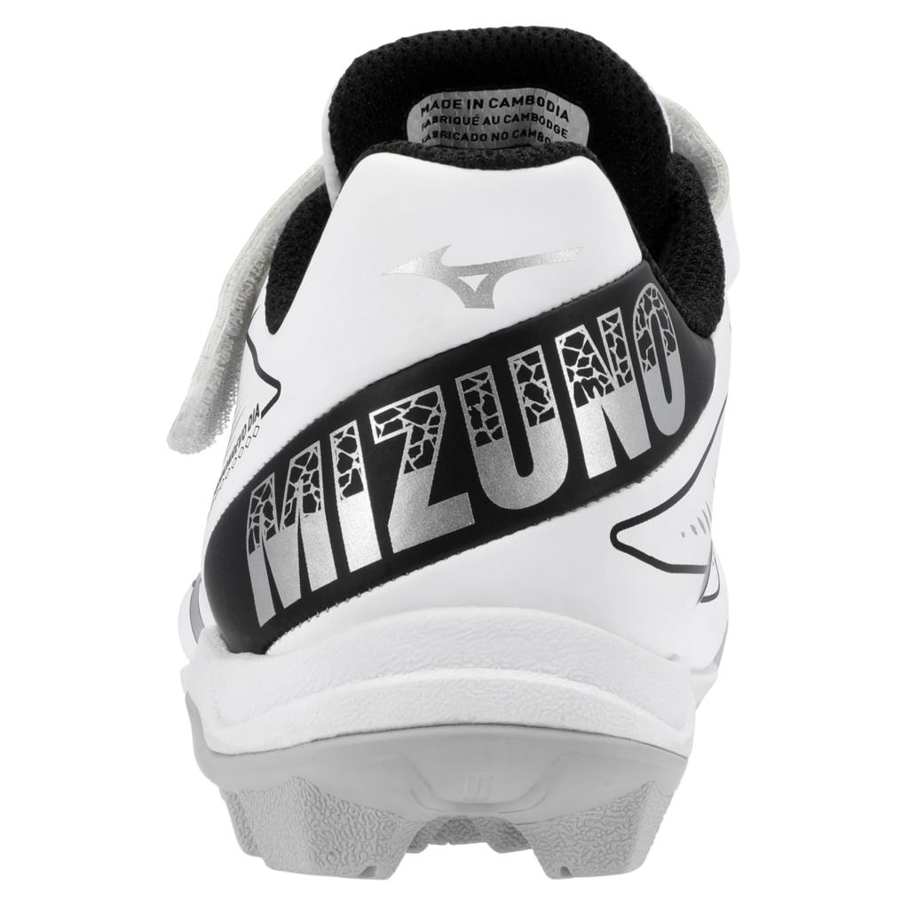 Mizuno Youth Cushionrevo Diamond Baseball Cleat White Black
