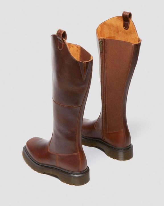 Dr Martens Amaayah Knee High Leather Boots - Butterscotch