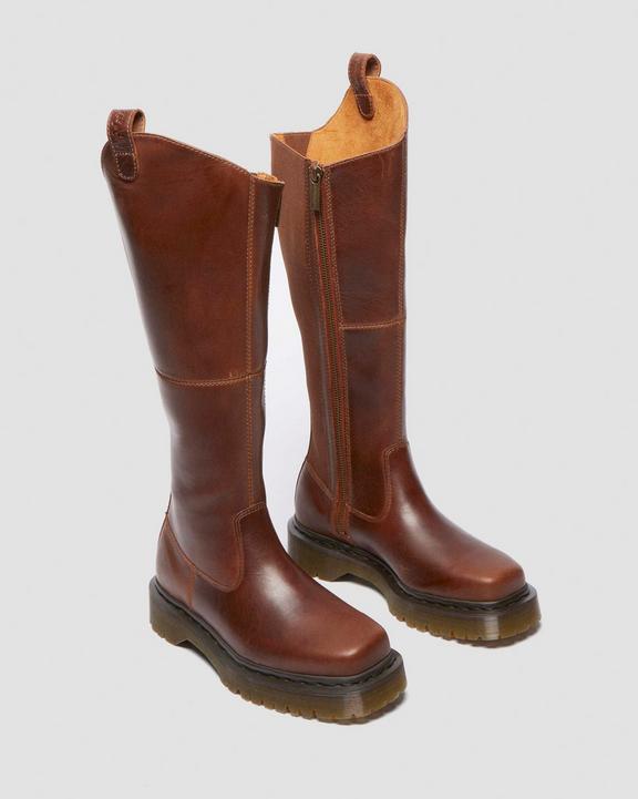 Dr Martens Amaayah Knee High Leather Boots - Butterscotch