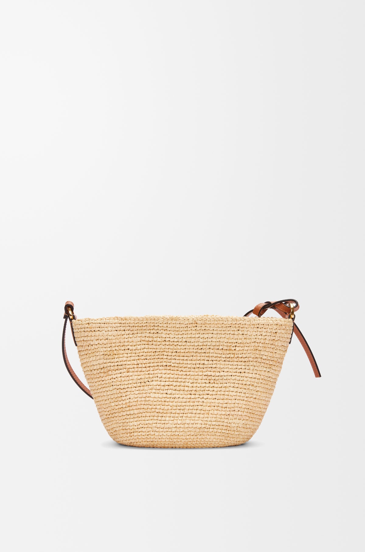 Loewe Slit pochette bag in raffia and calfskin