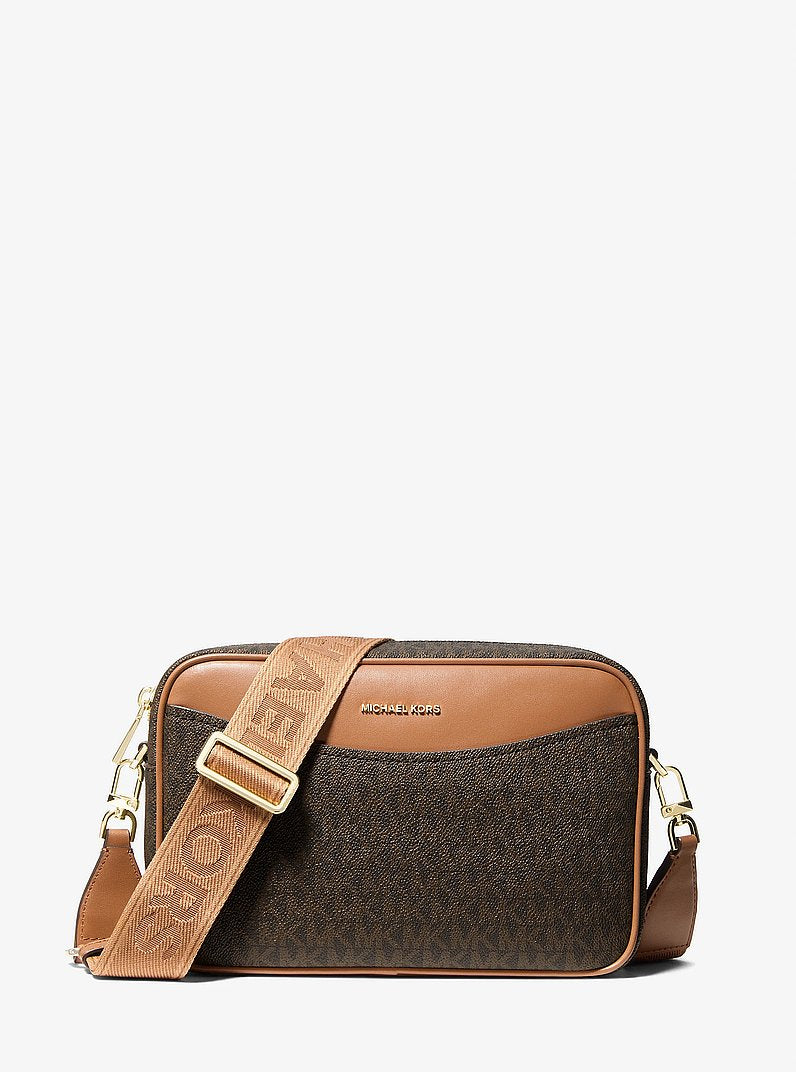 Michael Kors Bev Large Signature Logo Crossbody Bag BRN/ACORN