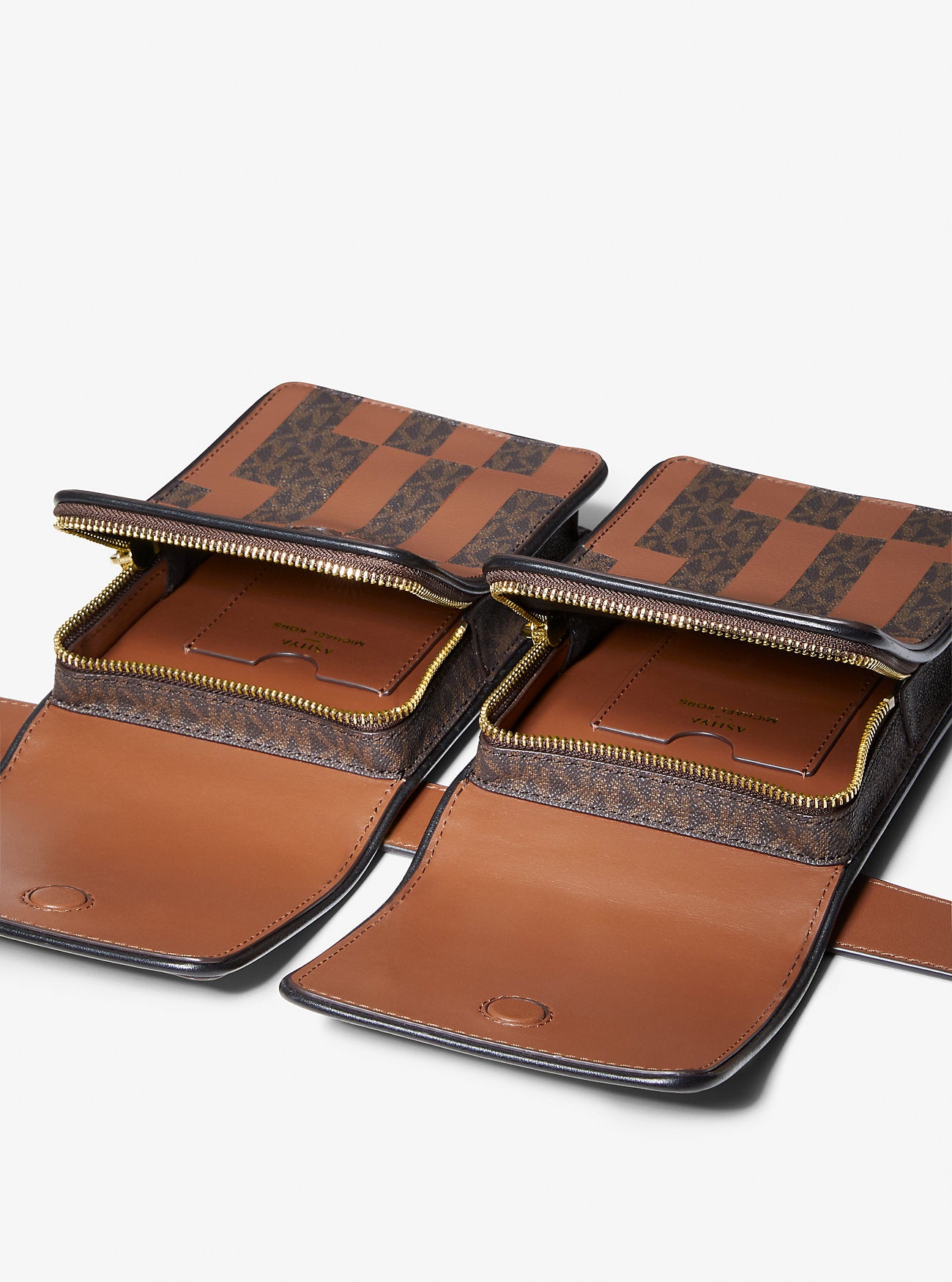 ASHYA X MICHAEL KORS Saga Signature And Leather Multi Bag Brown Multi Brown Multi