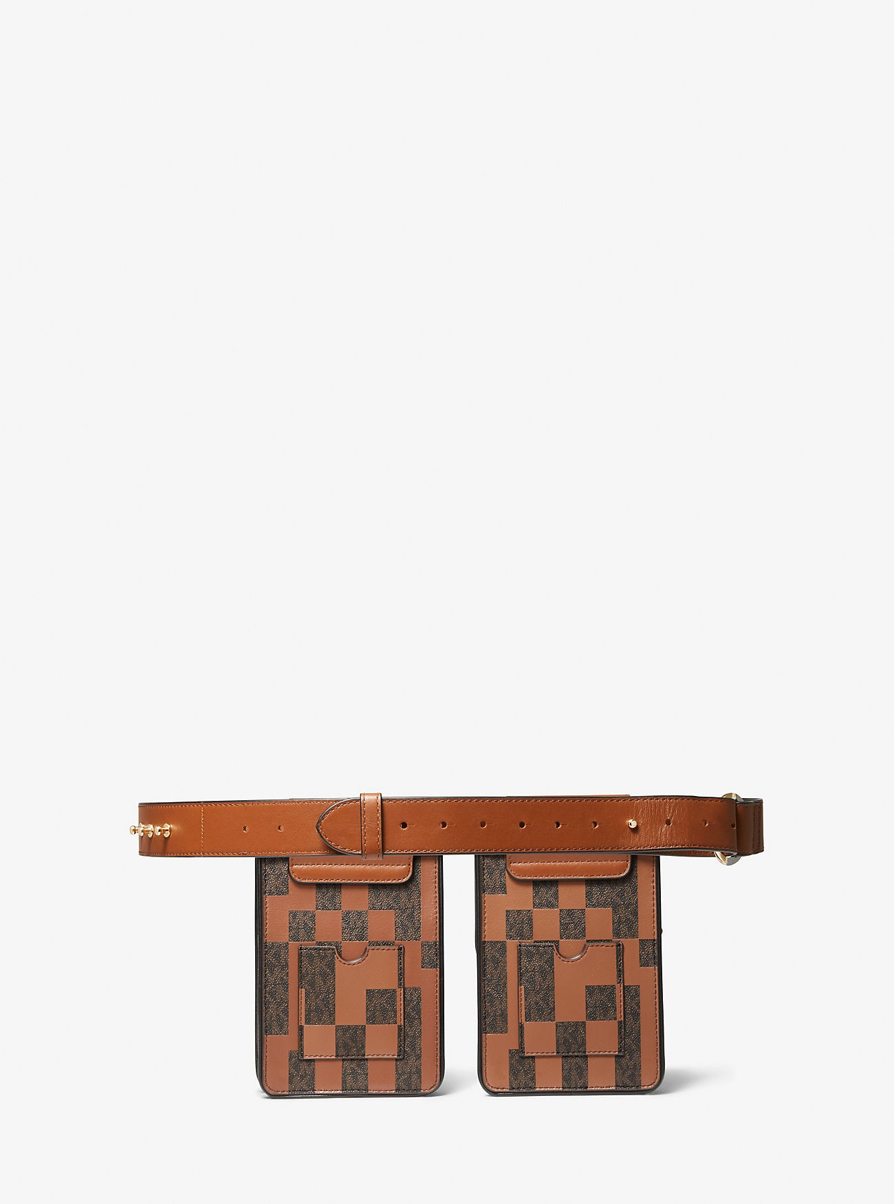 ASHYA X MICHAEL KORS Saga Signature And Leather Multi Bag Brown Multi Brown Multi