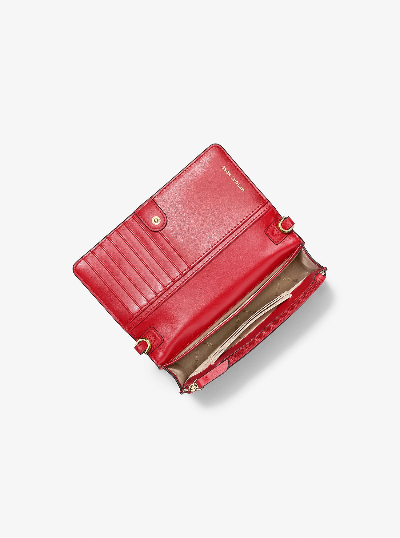 Jet Set Leather and Signature Logo Convertible Crossbody Bag Crimson Multi Crimson Multi