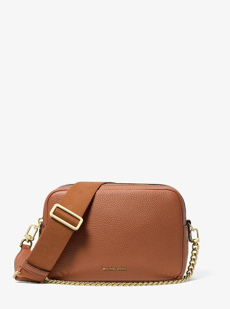 Michael Kors Bryant Medium Pebbled Leather Camera Crossbody Bag LUGGAGE