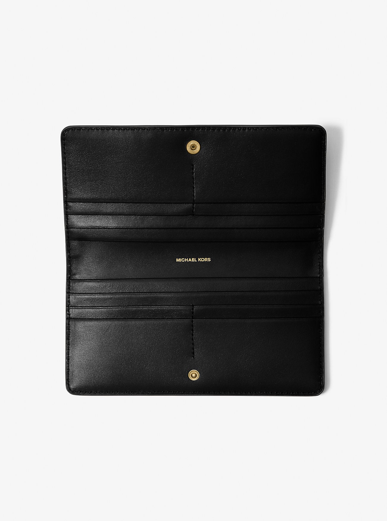 Bryant Large Pebbled Leather Snap-Front Wallet Black Black