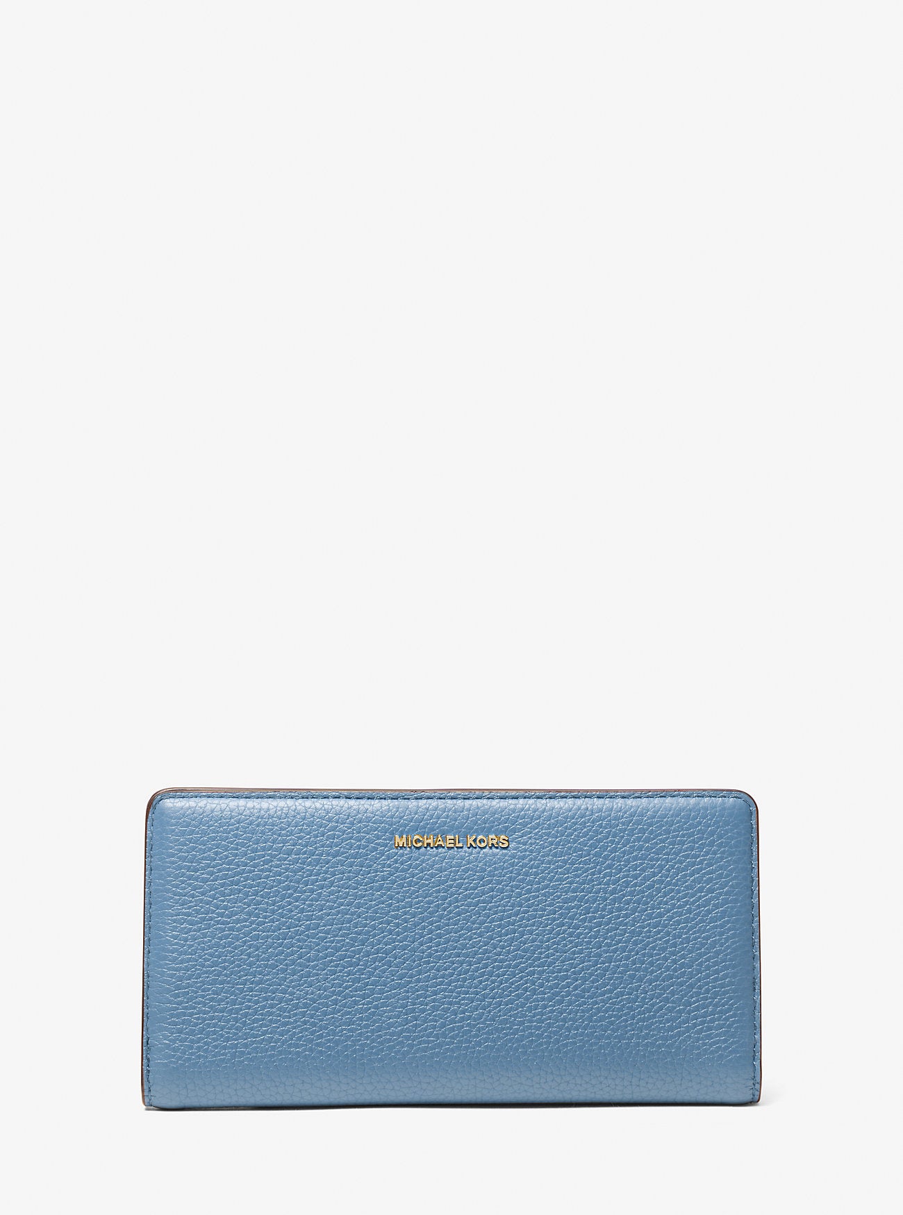 Bryant Large Pebbled Leather Snap-Front Wallet French Blue French Blue