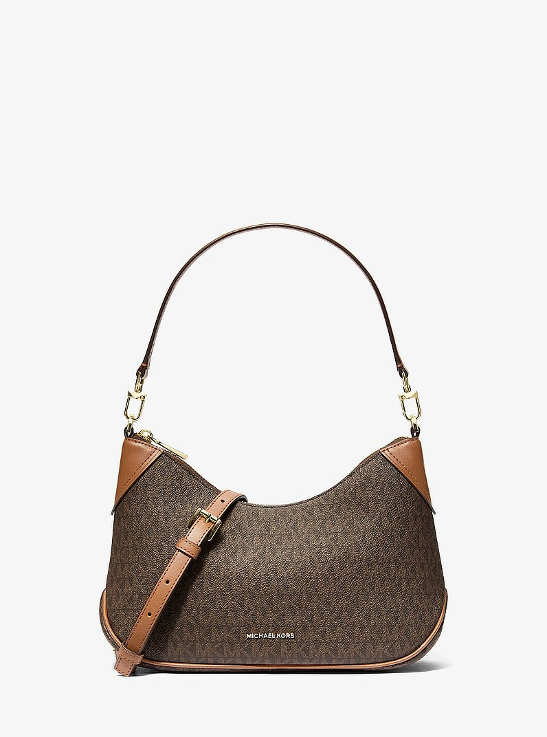 Michael Kors Jet Set Medium Signature Logo Convertible Crossbody Bag BRN/ACORN