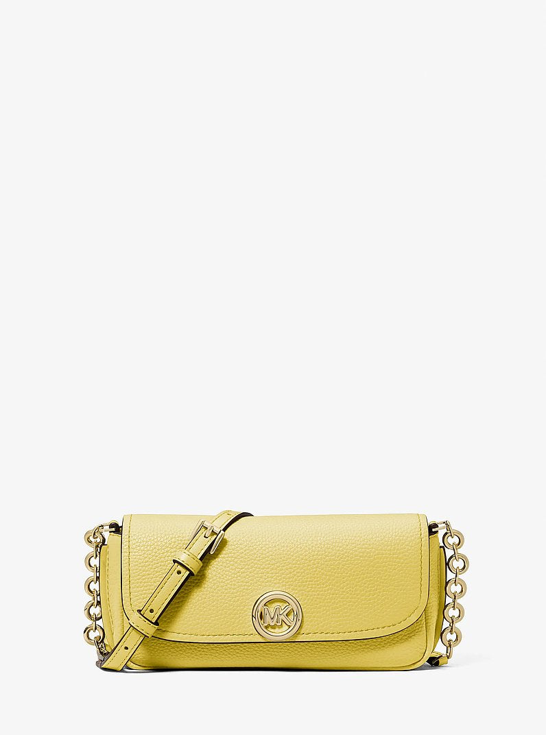 Nolita Small Pebbled Leather Crossbody Bag Lemon Lemon