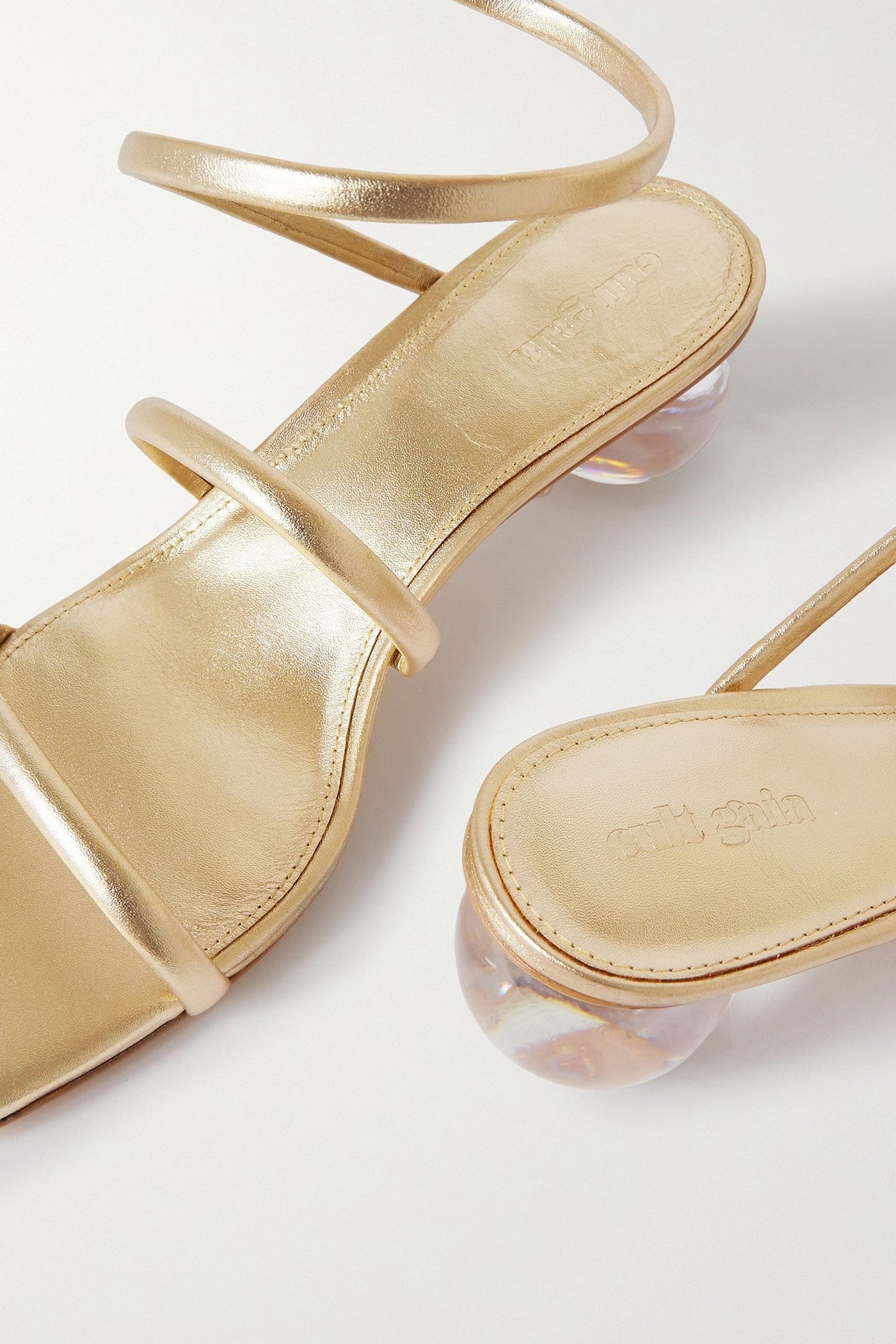 Cult Gaia Freya Metallic Leather Sandals Platinum Women's