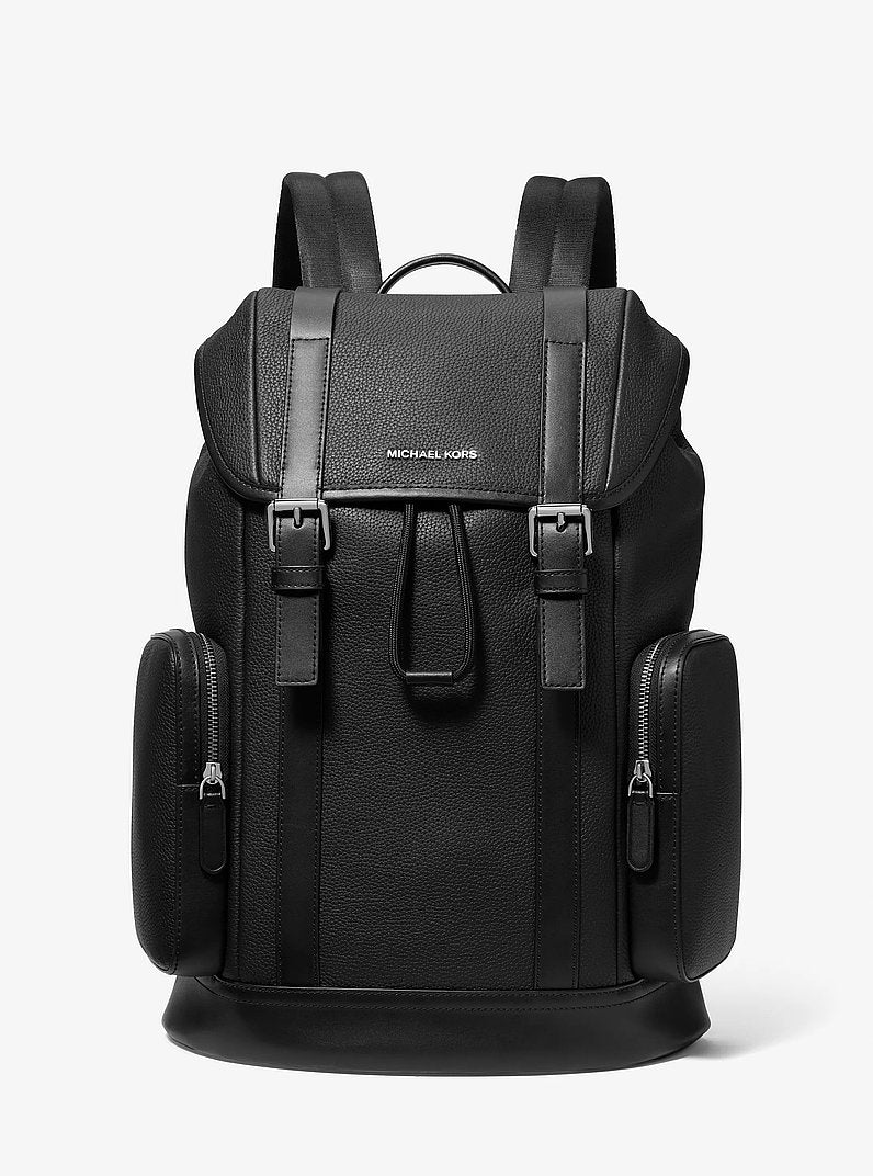 Michael Kors Hudson Pebbled Leather Backpack BLACK