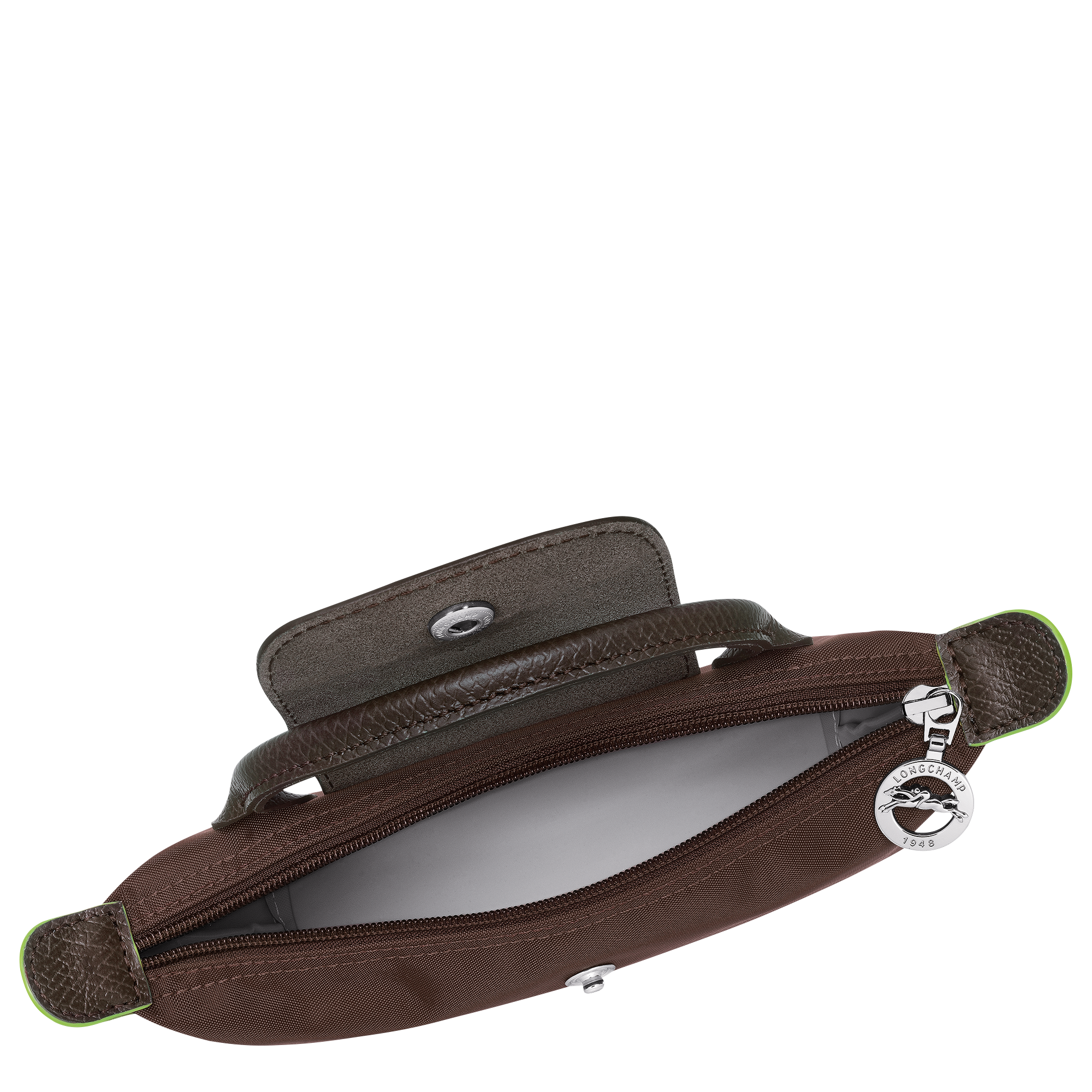 Longchamp Le Pliage Green Pouch with handle Mocha
