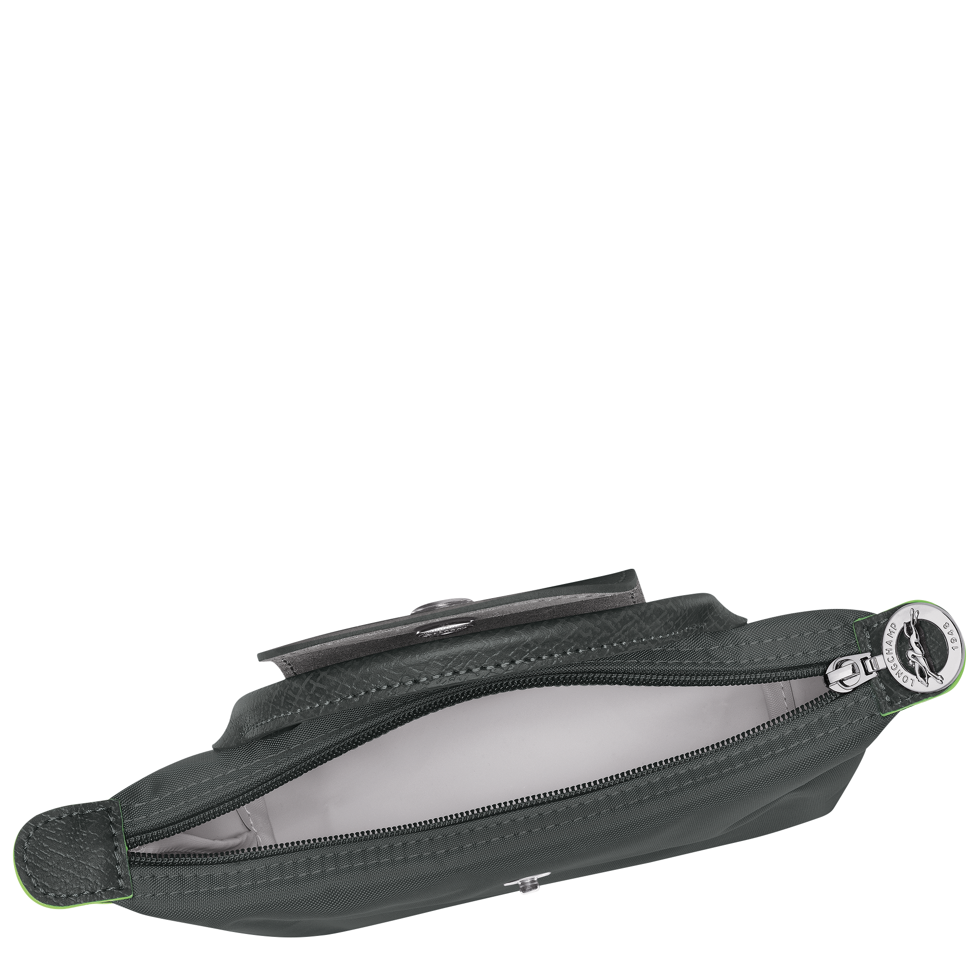 Longchamp Le Pliage Green Pouch with handle Graphite