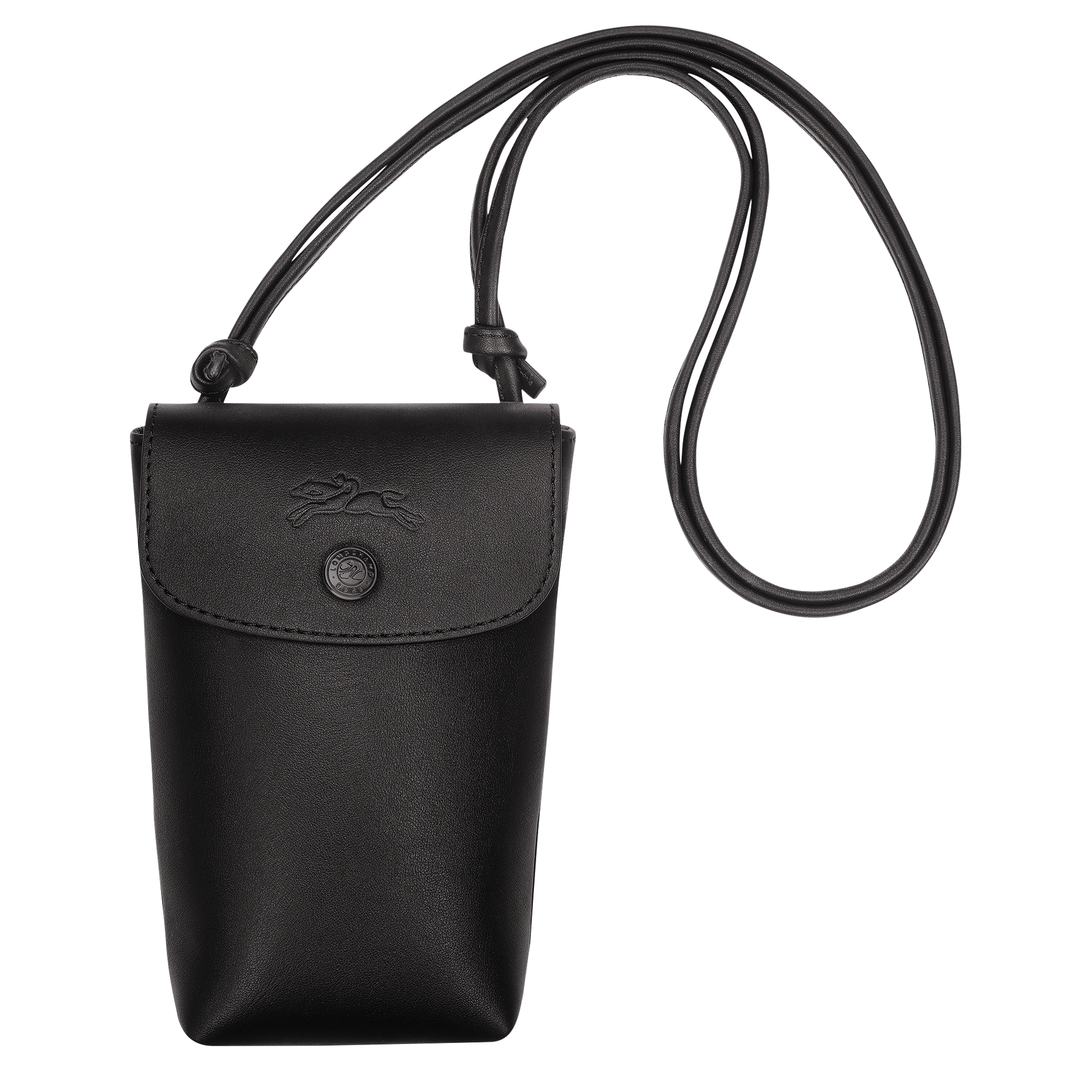 Longchamp Le Pliage Xtra Phone case with leather lace Black