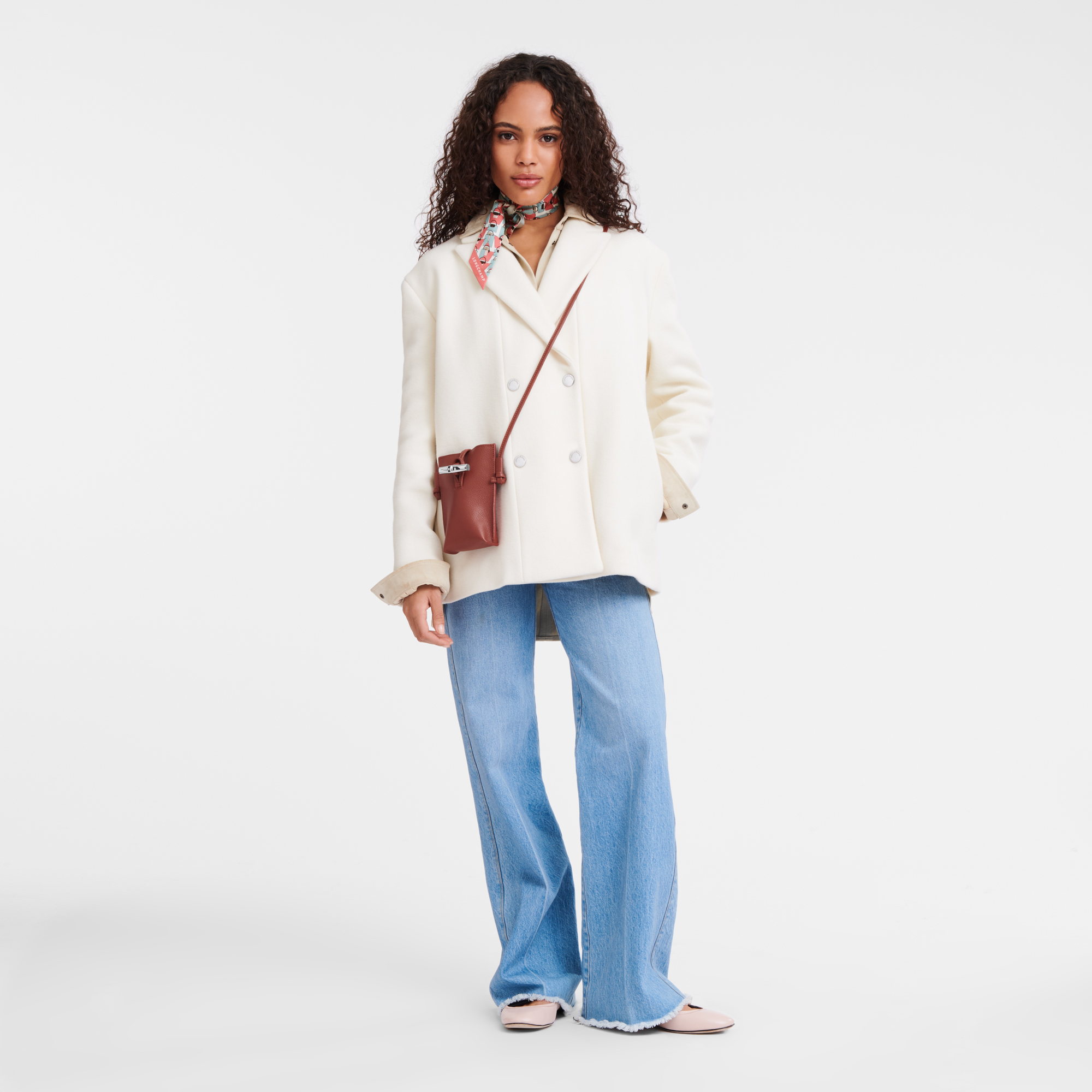 Longchamp Le Roseau Phone case Chestnut