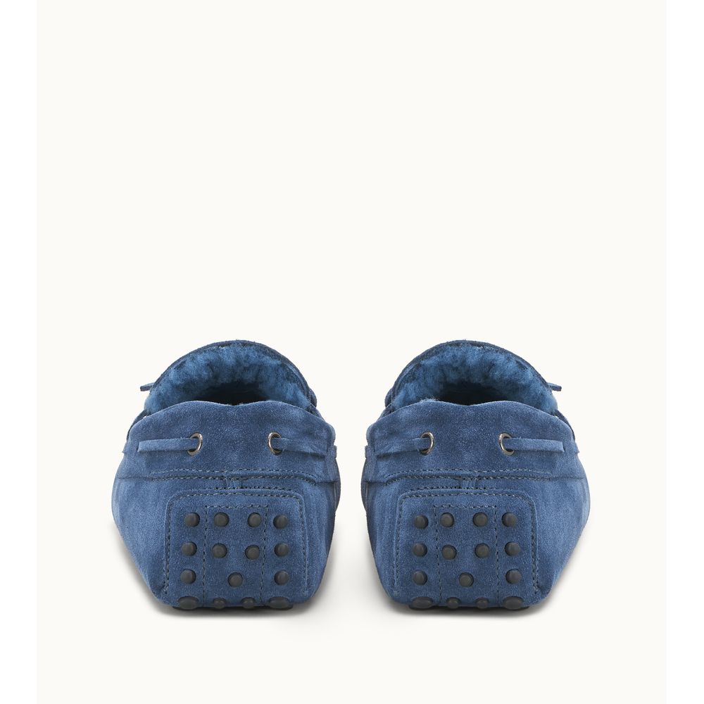 Tods Gommino Driving Shoes In Suede Blue Mens