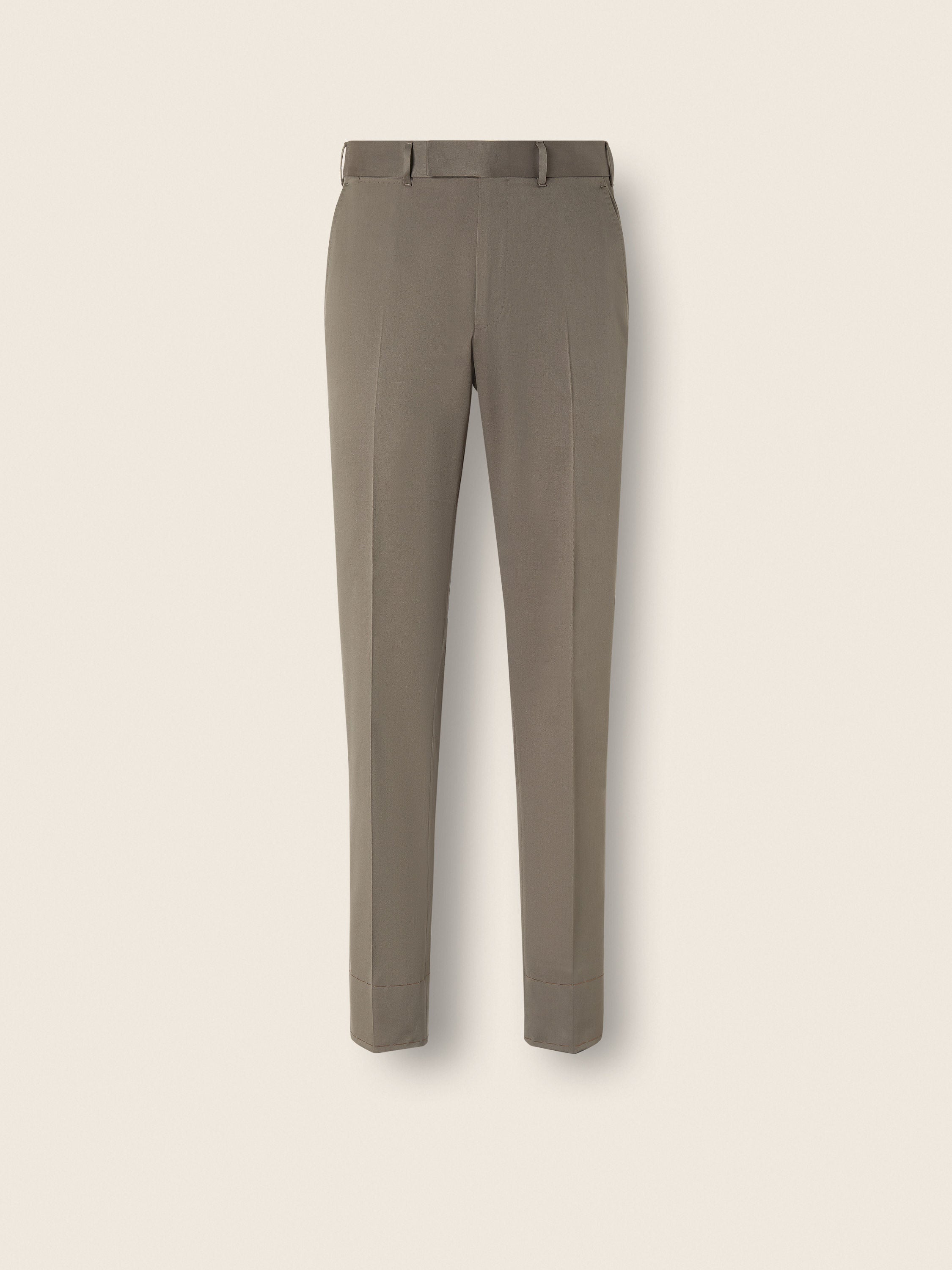 Zegna Dark Taupe Centoventimila Cotton And Wool Pants