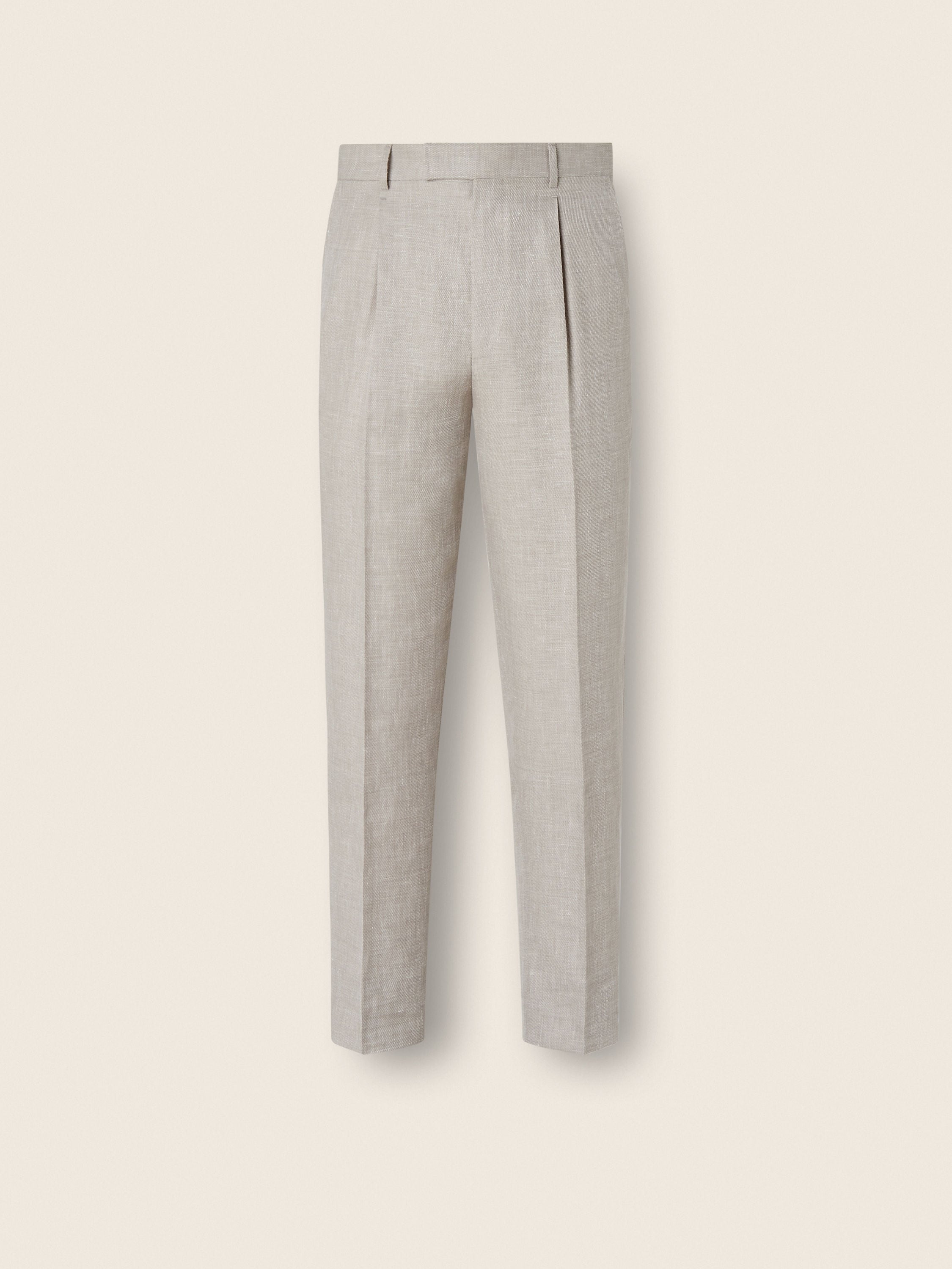 Zegna Light Beige Crossover Wool Linen And Silk Pants