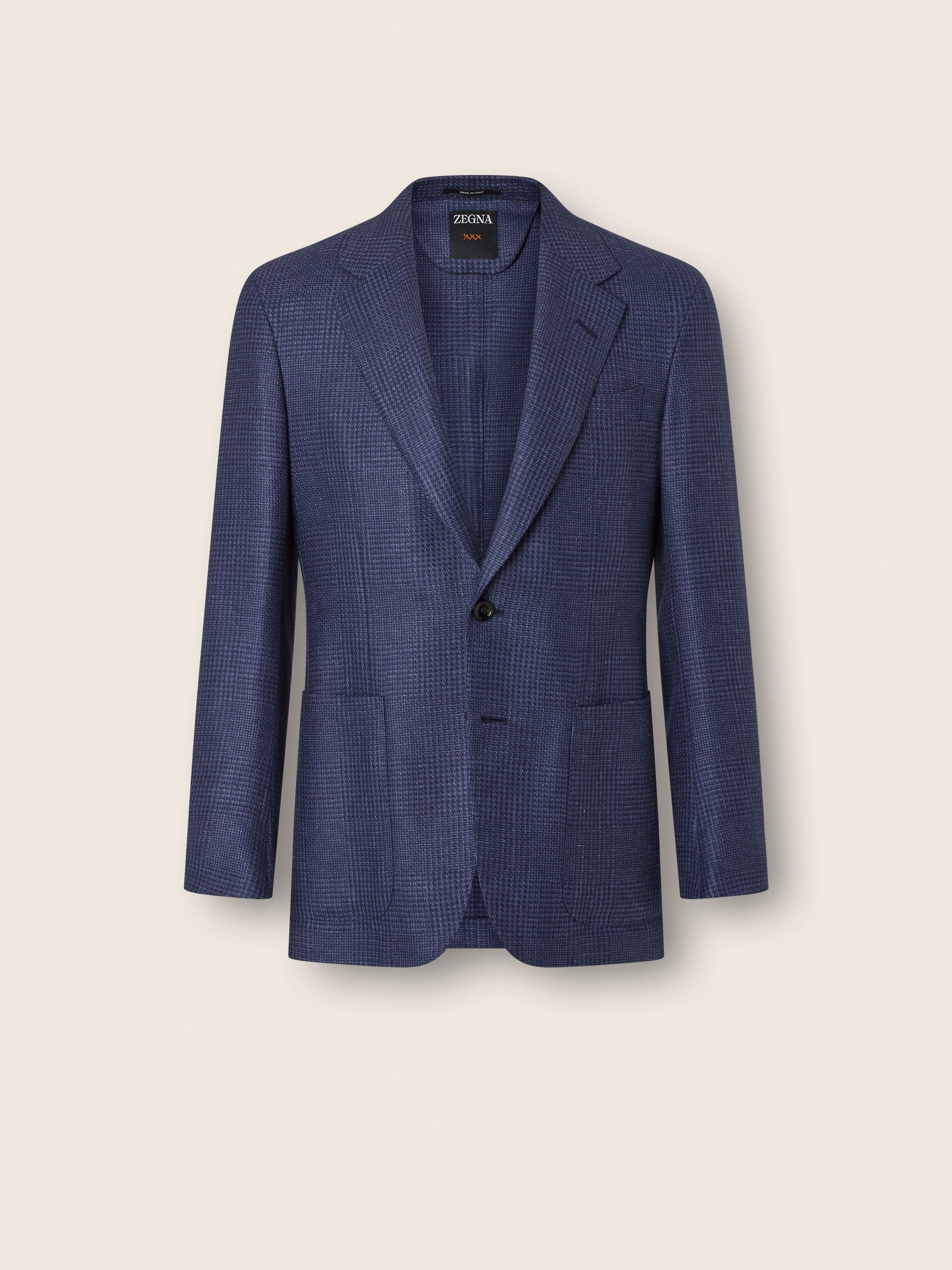 Zegna Blue Cashmere Silk And Linen Jacket