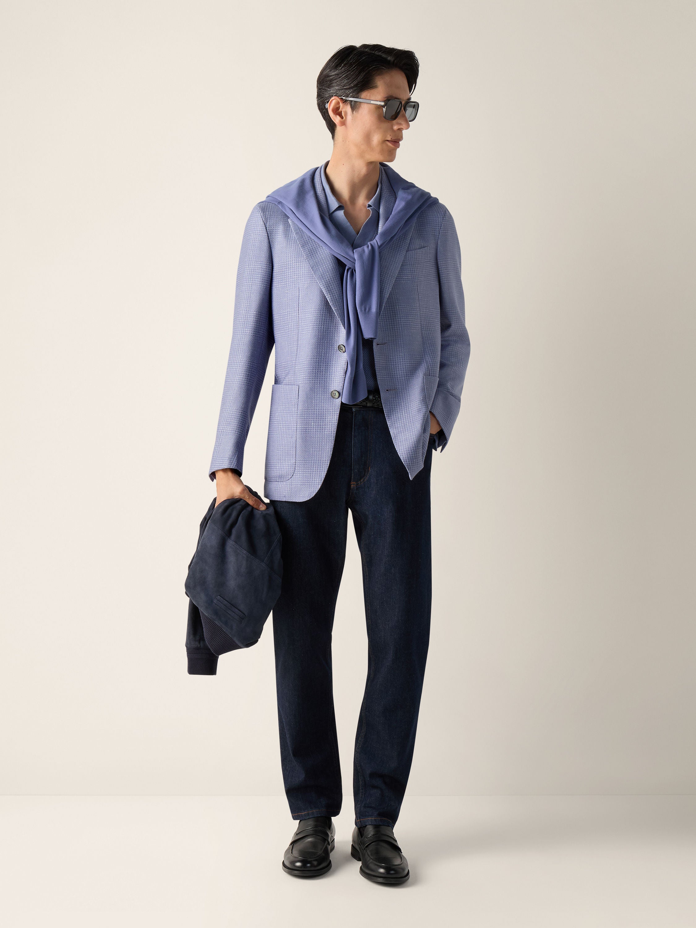 Zegna Lilac Cashmere Silk And Linen Jacket