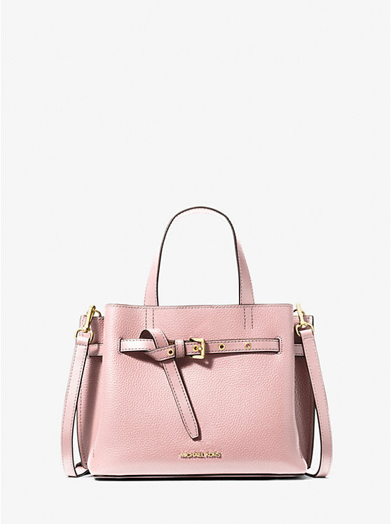 Micheal Kors Emilia Small Pebbled Leather Satchel Powder Blush