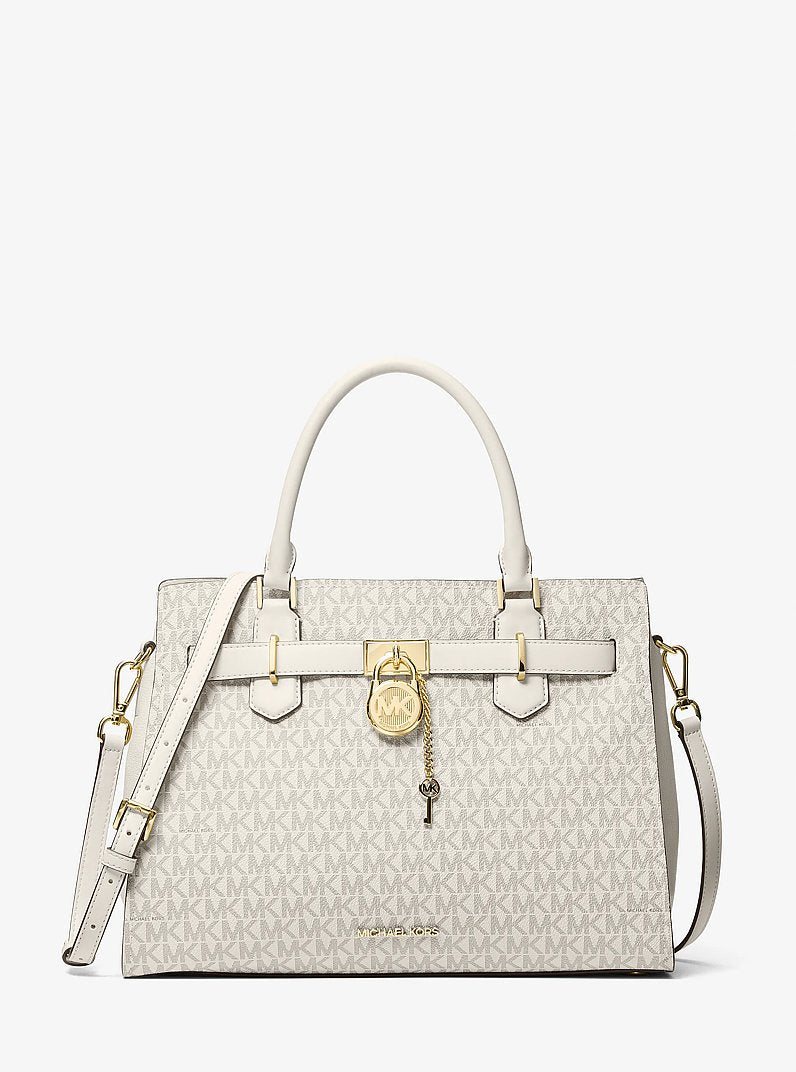 Hamilton Medium Logo Satchel Lt Crm Multi Lt Crm Multi