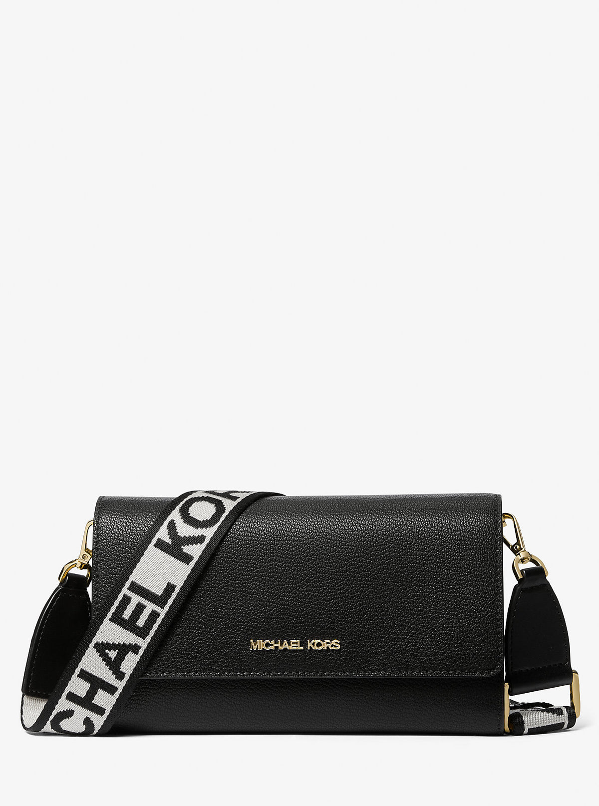 Jet Set Large Leather Crossbody Bag Black Black