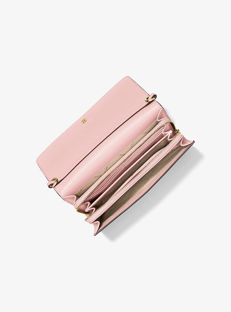 Jet Set Large Leather Crossbody Bag Powder Blush Powder Blush