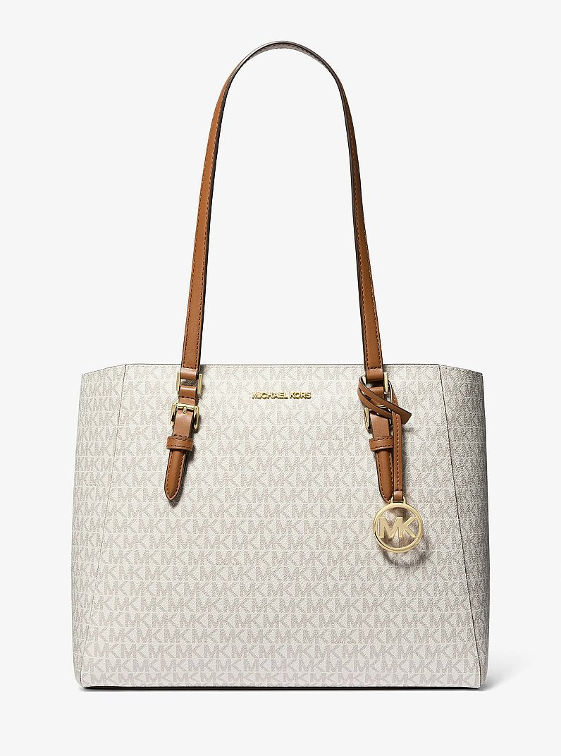 Michael Kors Charlotte Large 3-in-1 Signature Logo Tote Bag Vanilla