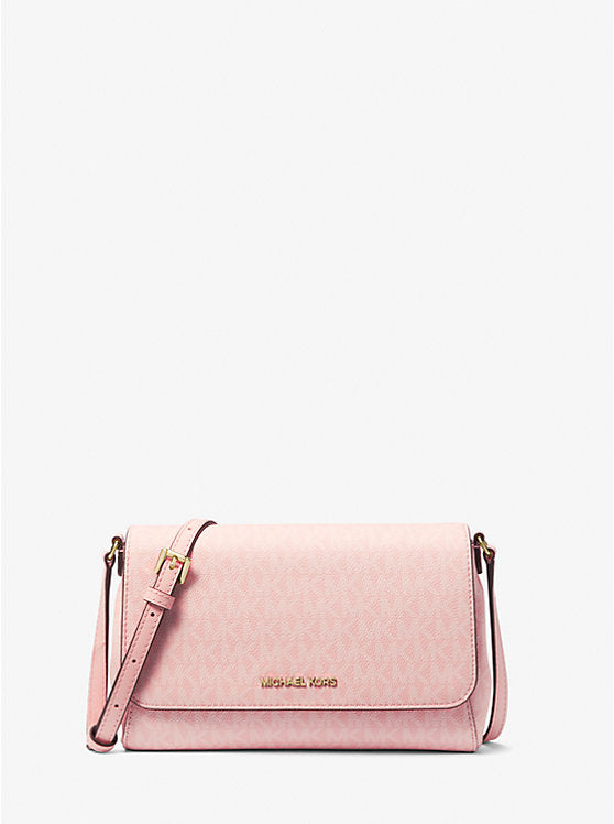 Micheal Kors Medium Logo Convertible Crossbody Bag Lt Powder Blush