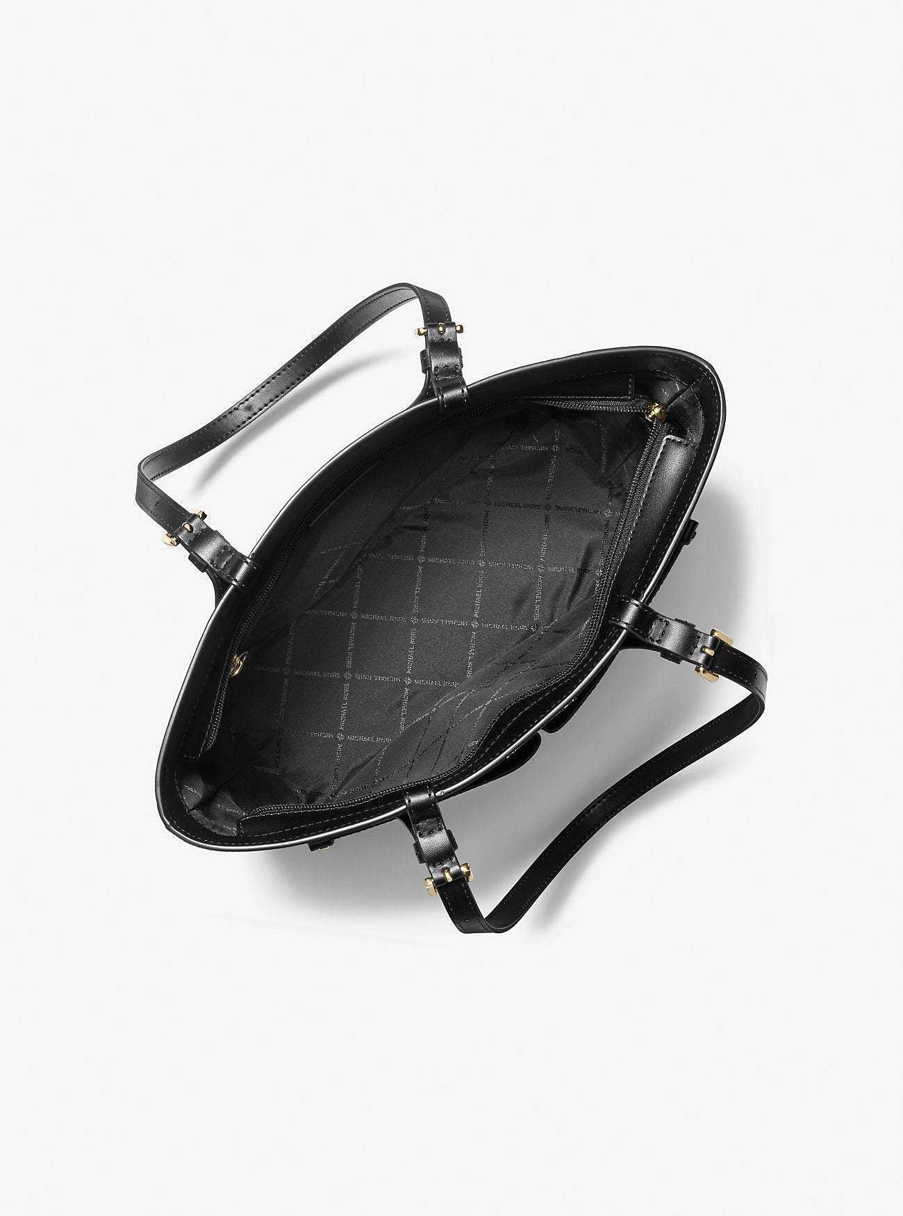 Jet Set Medium Logo Pocket Tote Bag Black Black