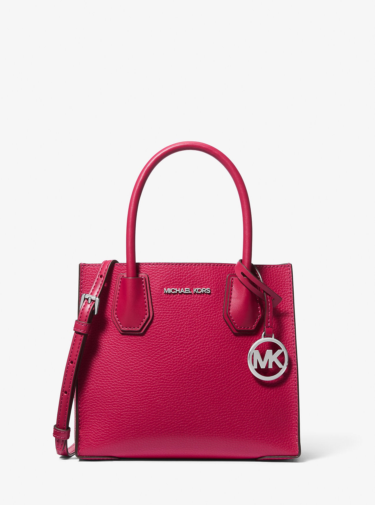 Mercer Medium Pebbled Leather Crossbody Bag Dk Raspberry Dk Raspberry