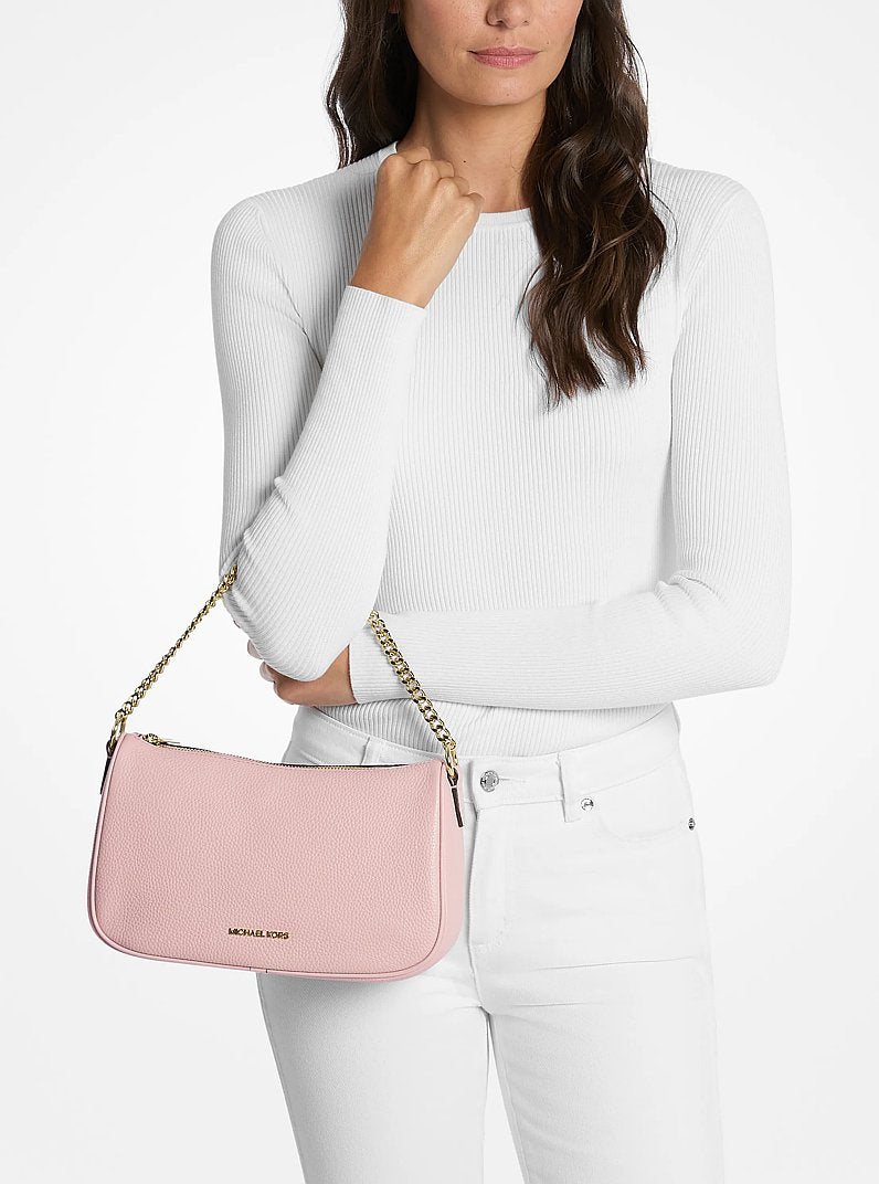 Carmela Medium Pebbled Leather Convertible Crossbody Bag Powder Blush Powder Blush