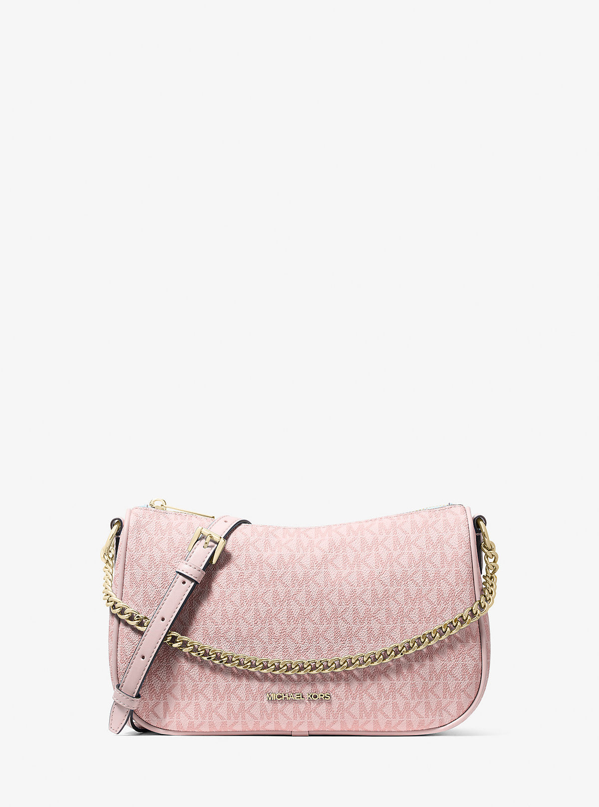Carmela Medium Signature Logo Convertible Crossbody Bag Powder Blush Powder Blush