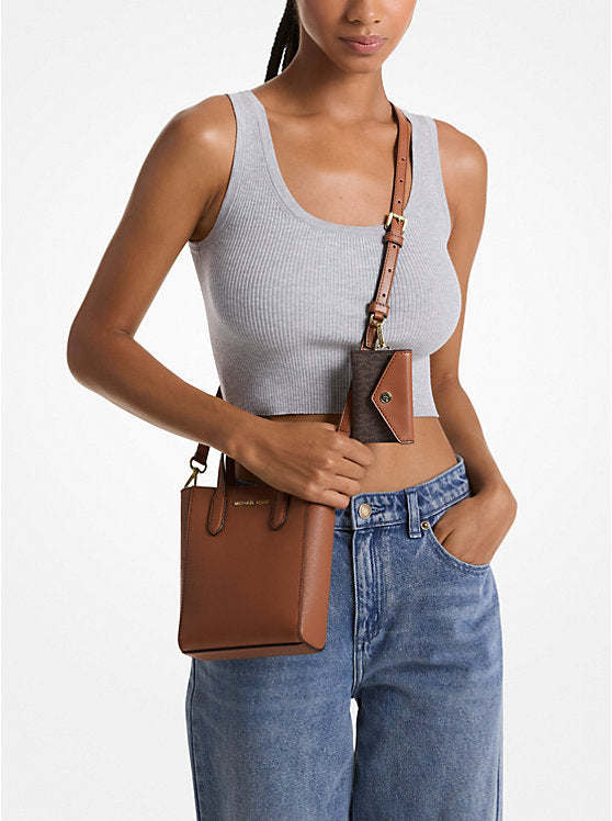 Vincent Extra-Small Saffiano Leather Crossbody Bag With Logo Card Case Luggage