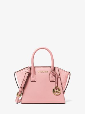 Avril Extra-Small Leather and Suede Satchel Powder Blush Powder Blush