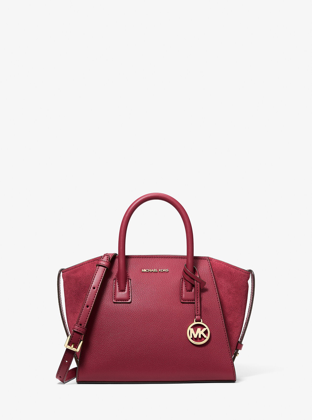 Avril Small Pebbled Leather Satchel Cherry Cherry