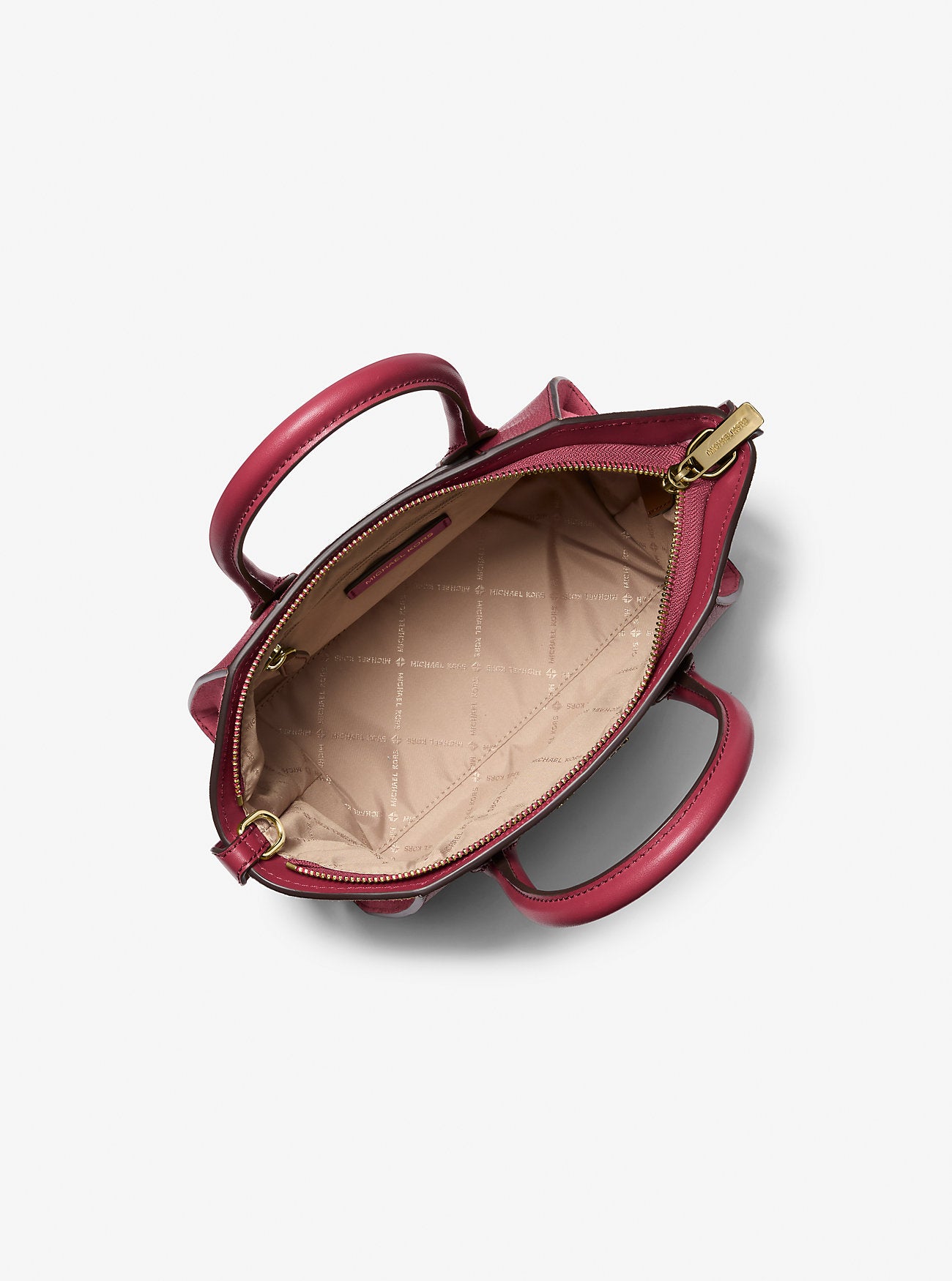 Avril Small Pebbled Leather Satchel Cherry Cherry