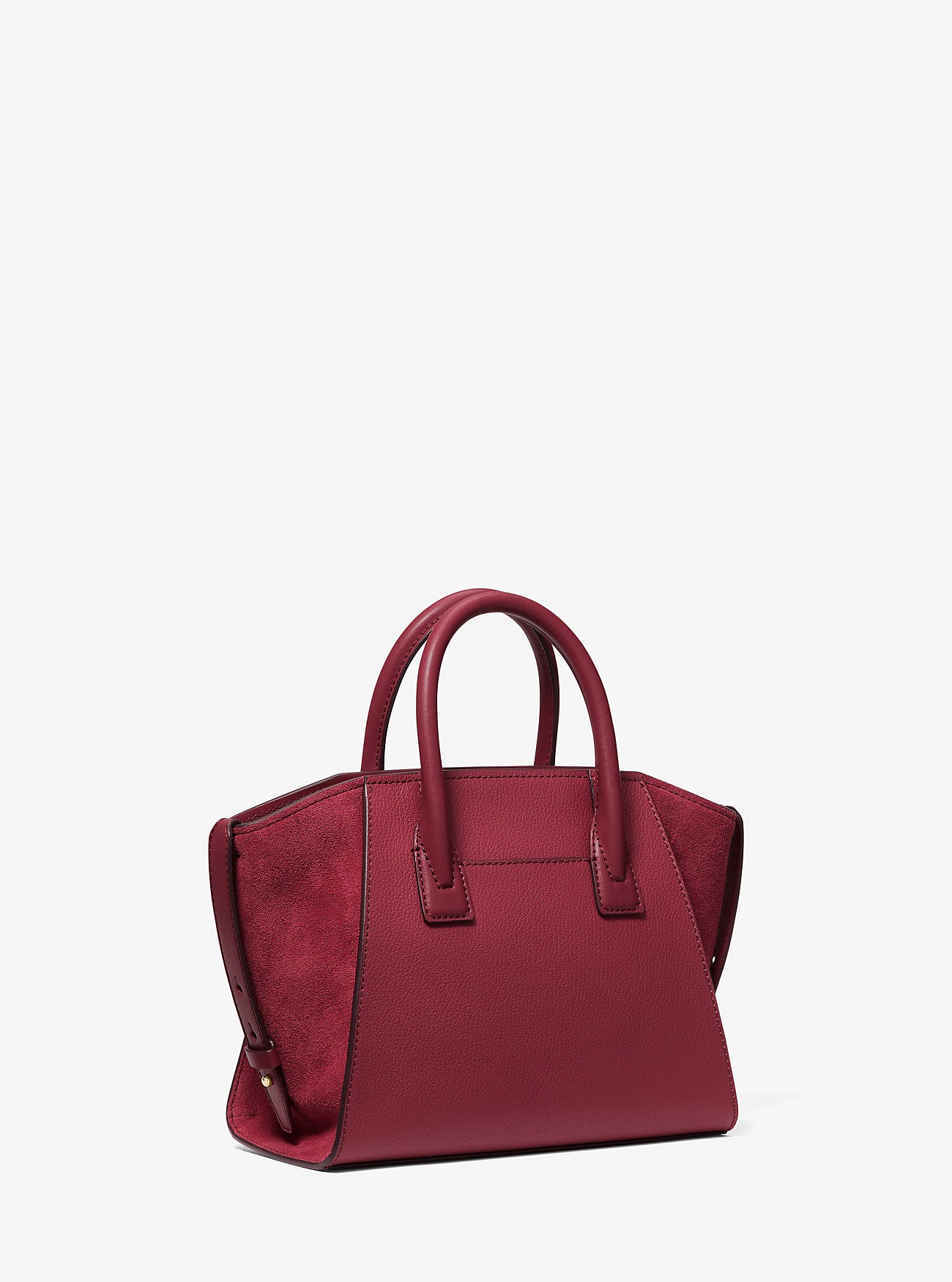 Avril Small Pebbled Leather Satchel Cherry Cherry