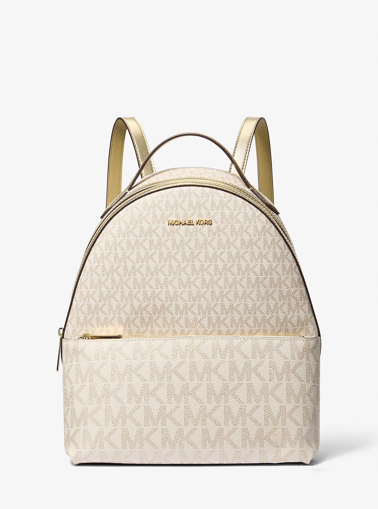 Sheila Medium Two-Tone Signature Logo Backpack Pale Gold Pale Gold